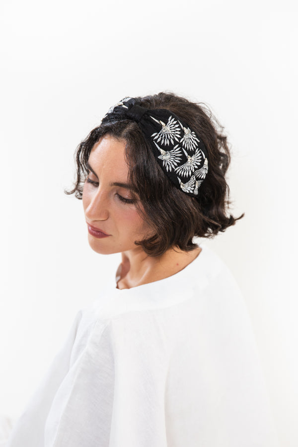 Hard Embroidered Headband | Lily