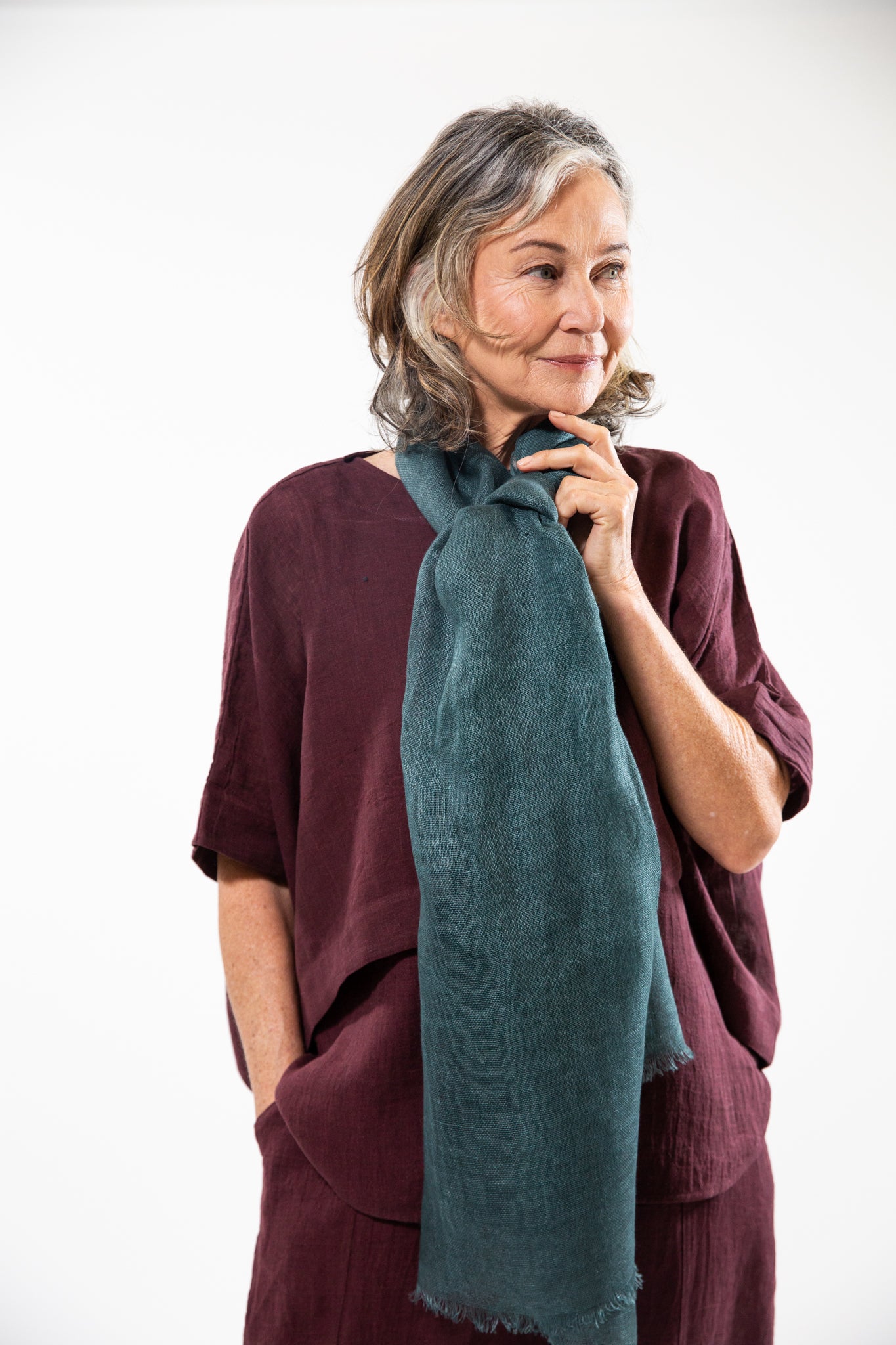 Linen Gauze Scarf | Sea Pine