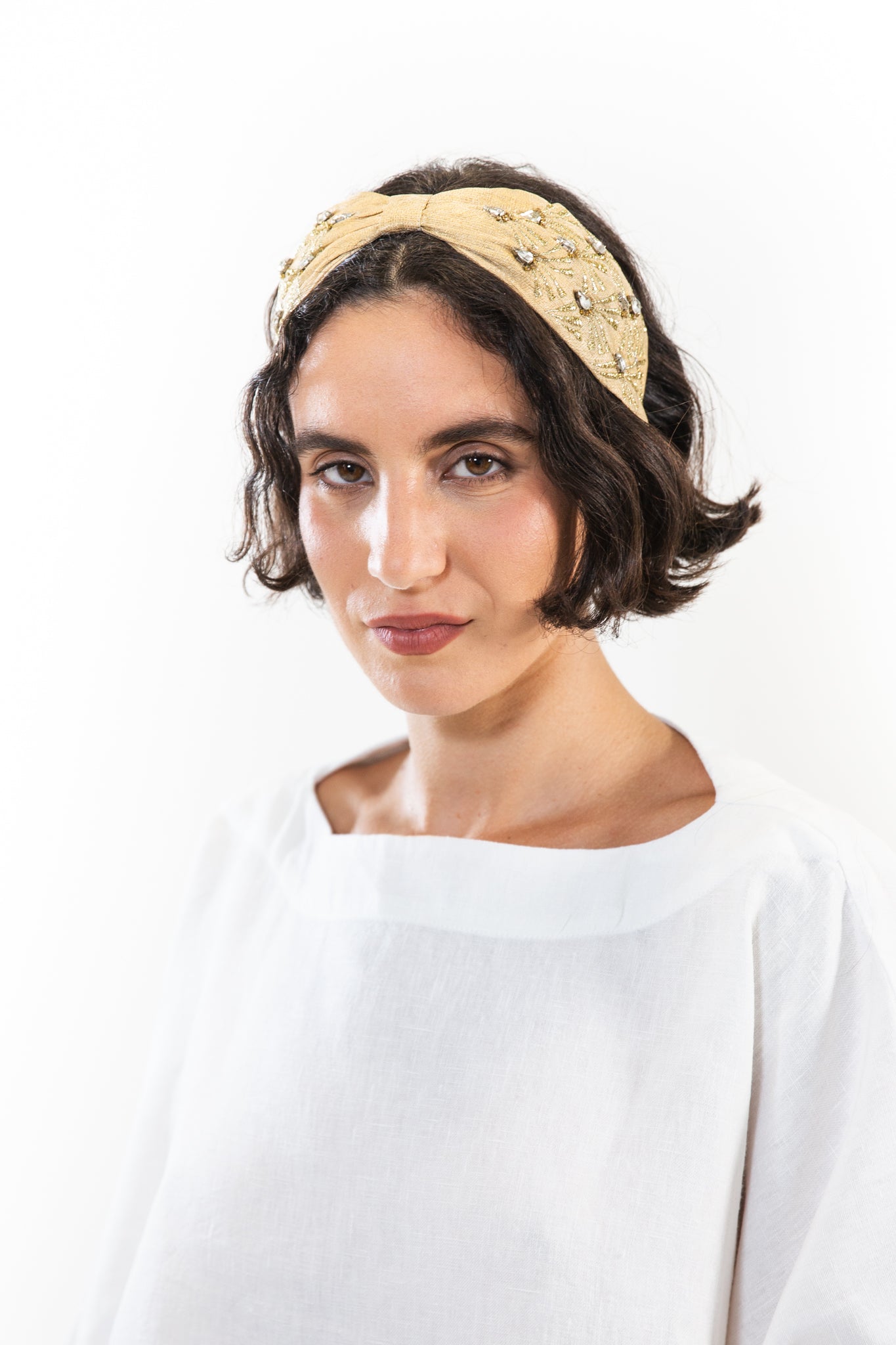 Hard Embroidered Headband | Louise