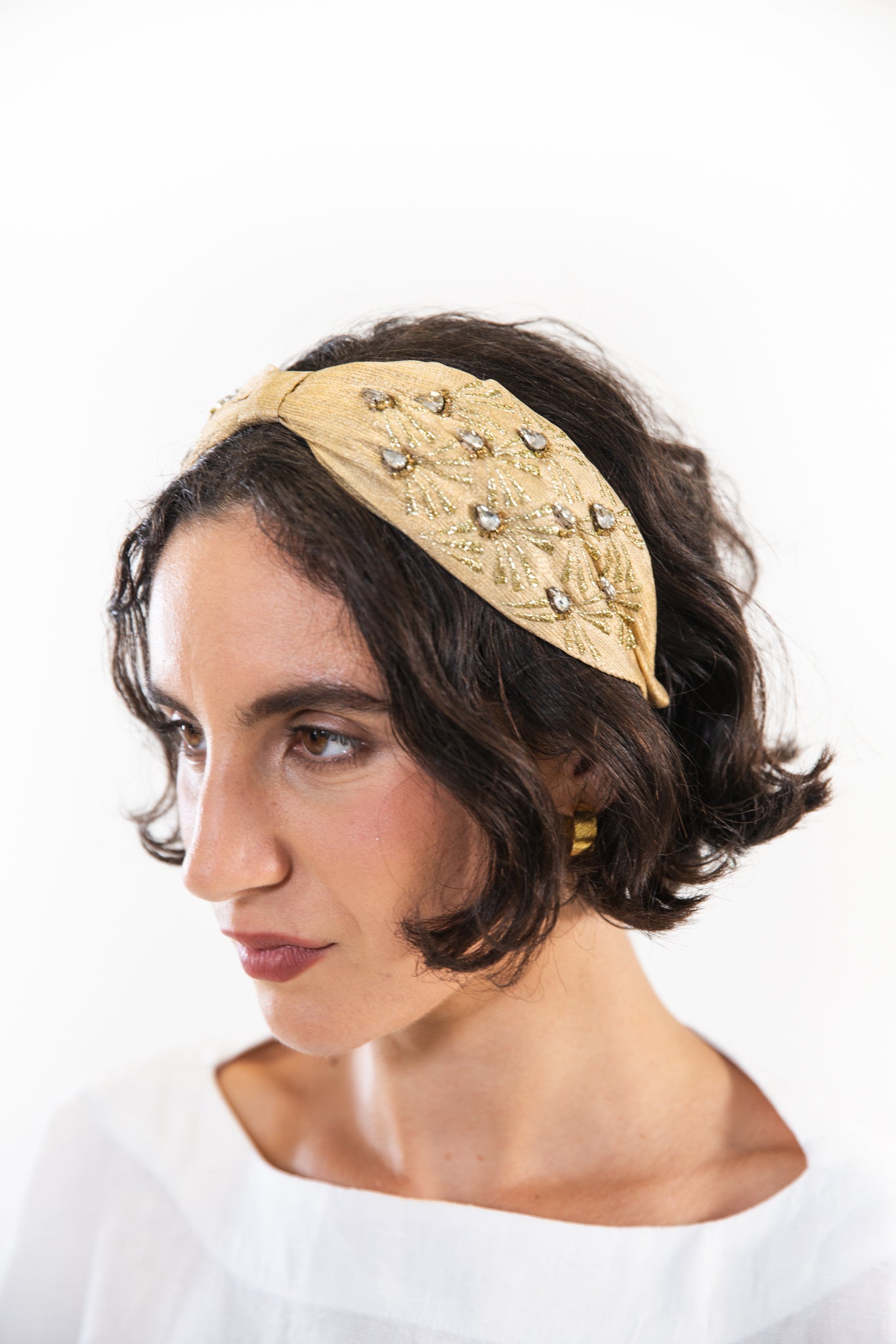 Hard Embroidered Headband | Louise