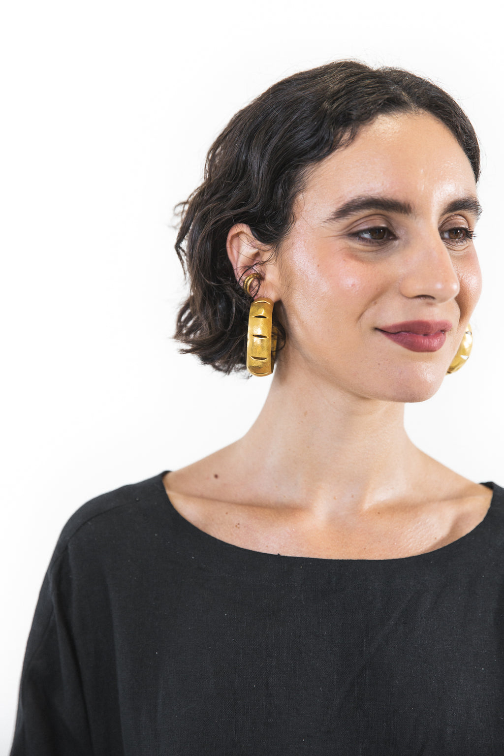 EWA Tribal | Lufa Hoop Earrings | Gold