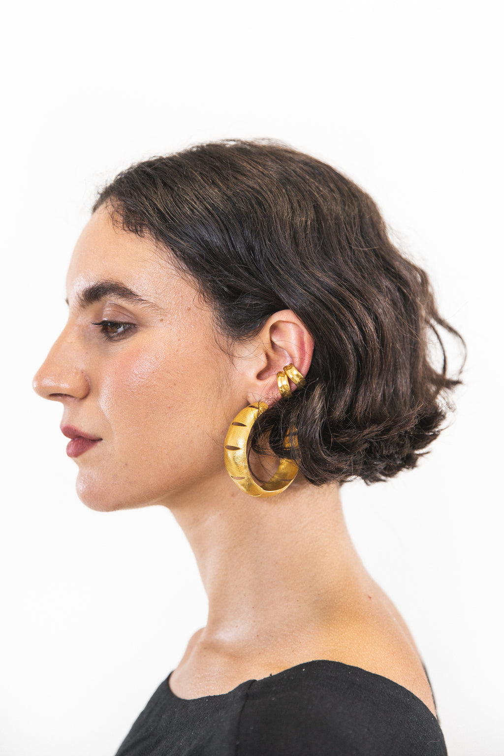 EWA Tribal | Lufa Hoop Earrings | Gold