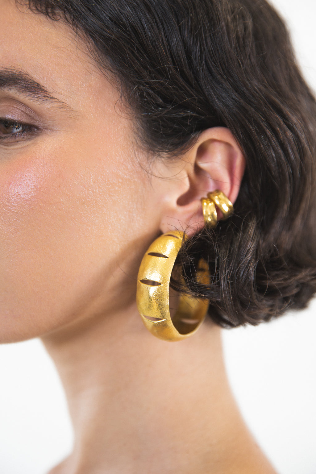 EWA Tribal | Lufa Hoop Earrings | Gold