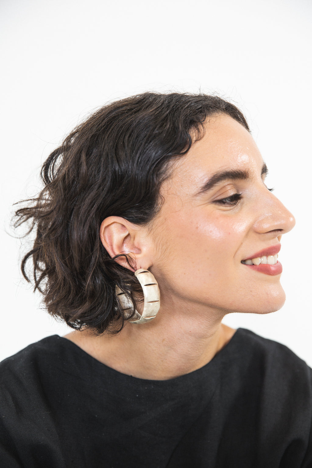 EWA Tribal | Lufa Hoop Earrings | Silver