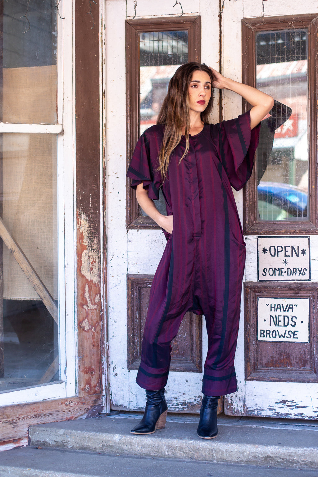 Madi Jumpsuit | Fig Stripe