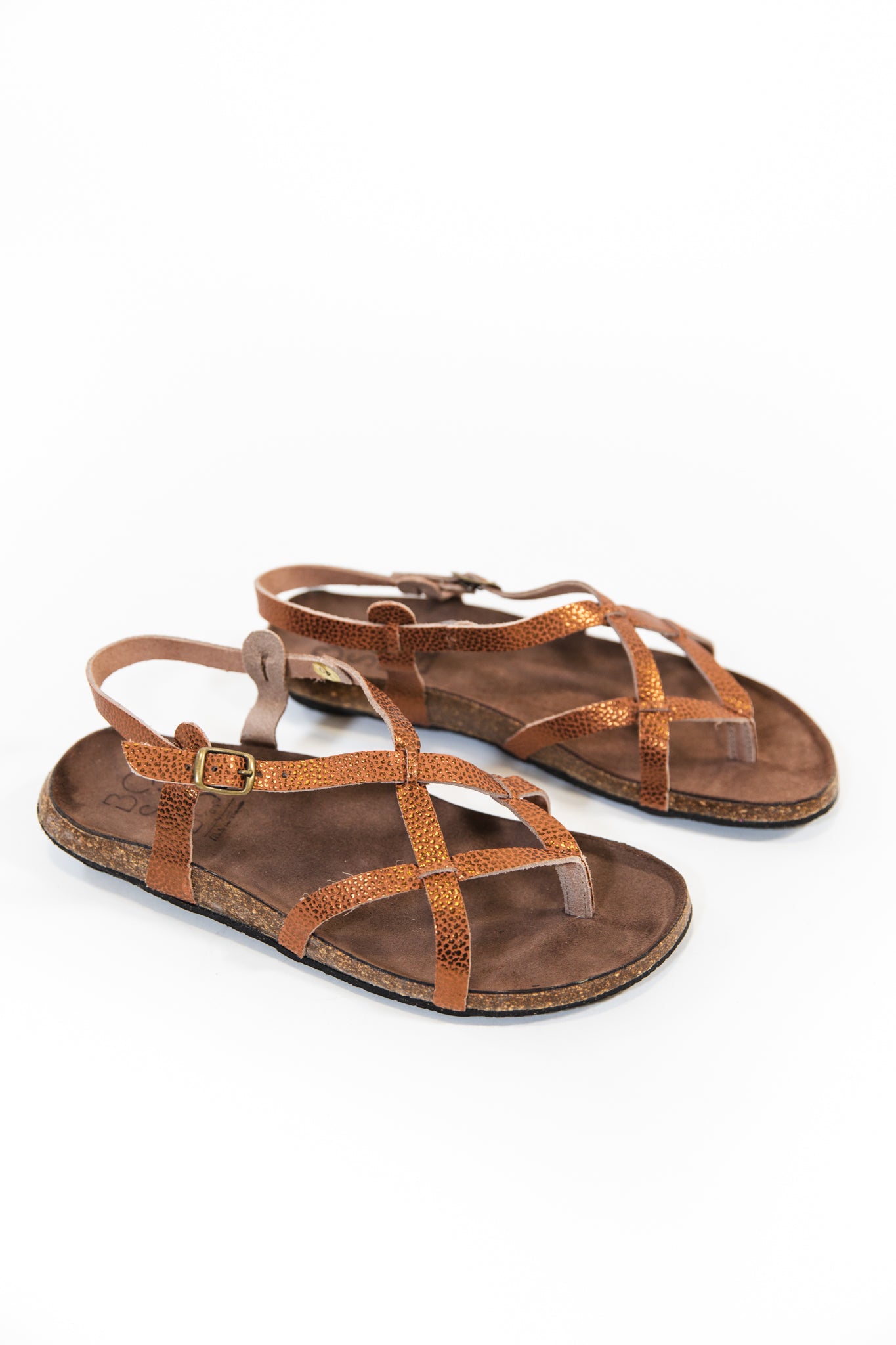 Bosabo | Manon Sandal | Textured Metallic Bronze