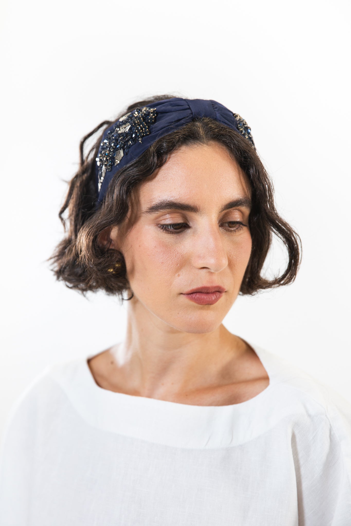 Hard Embroidered Headband | Nina