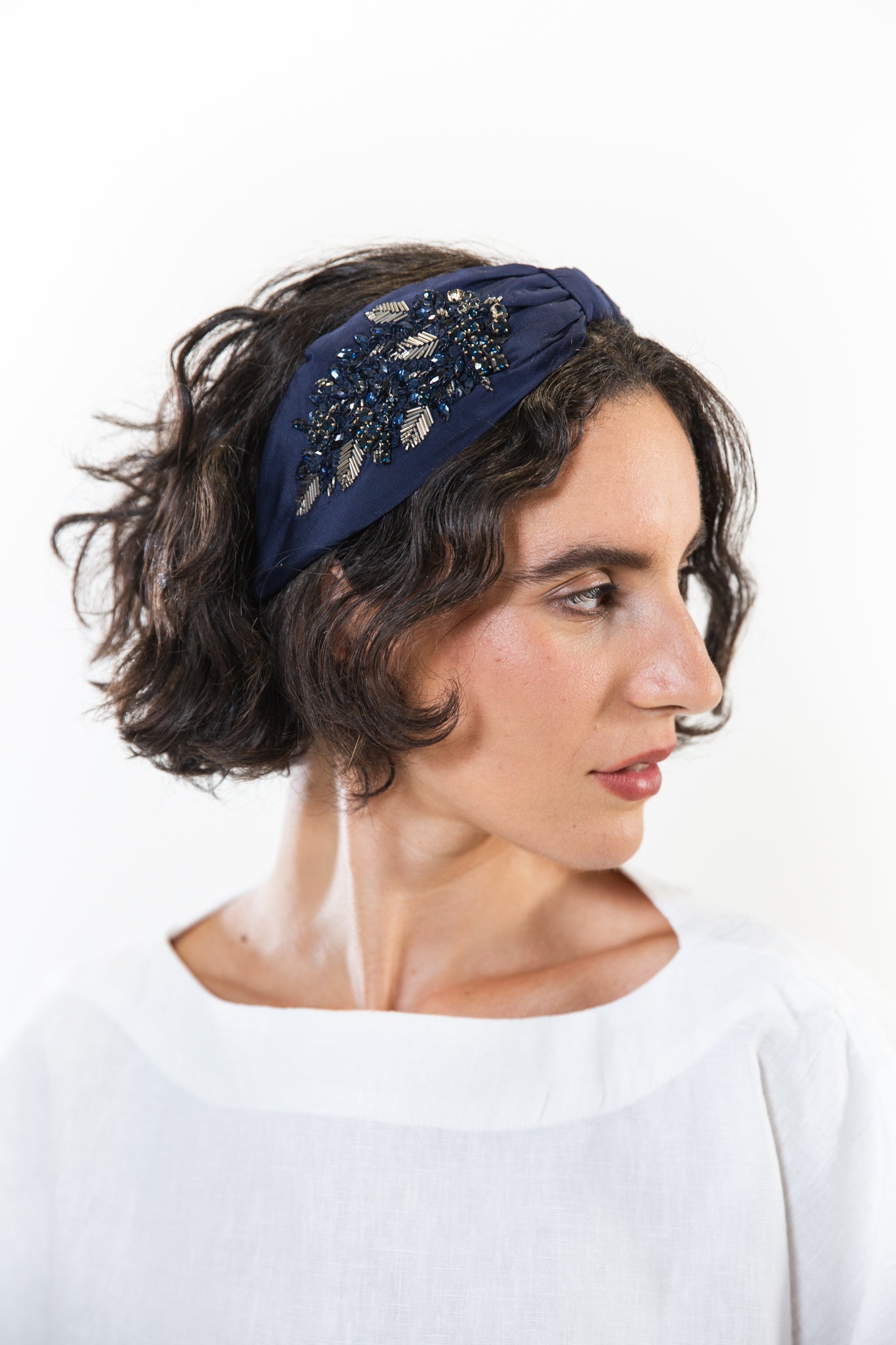 Hard Embroidered Headband | Nina