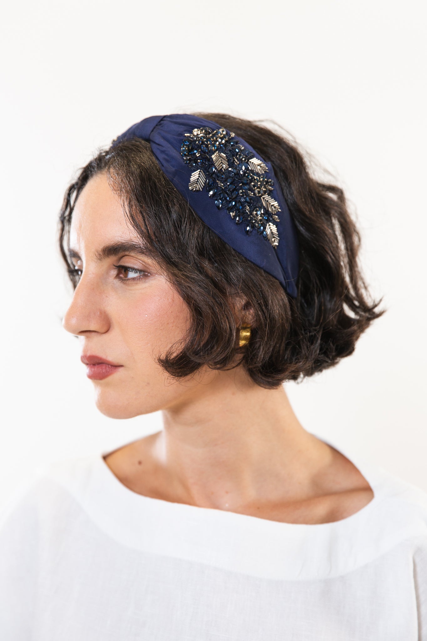 Hard Embroidered Headband | Nina