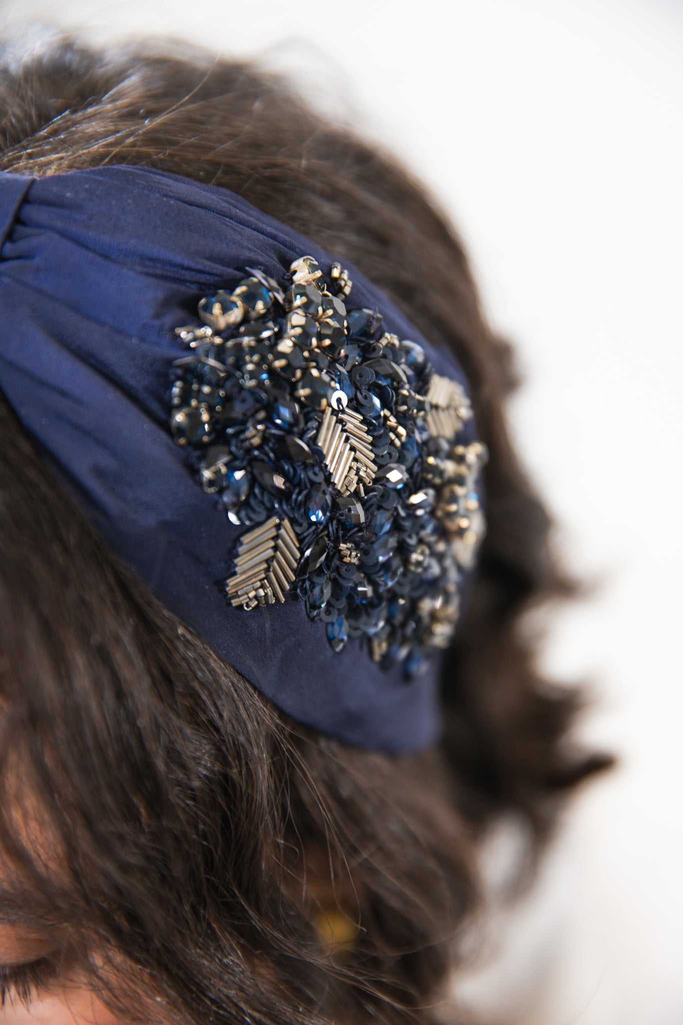 Hard Embroidered Headband | Nina