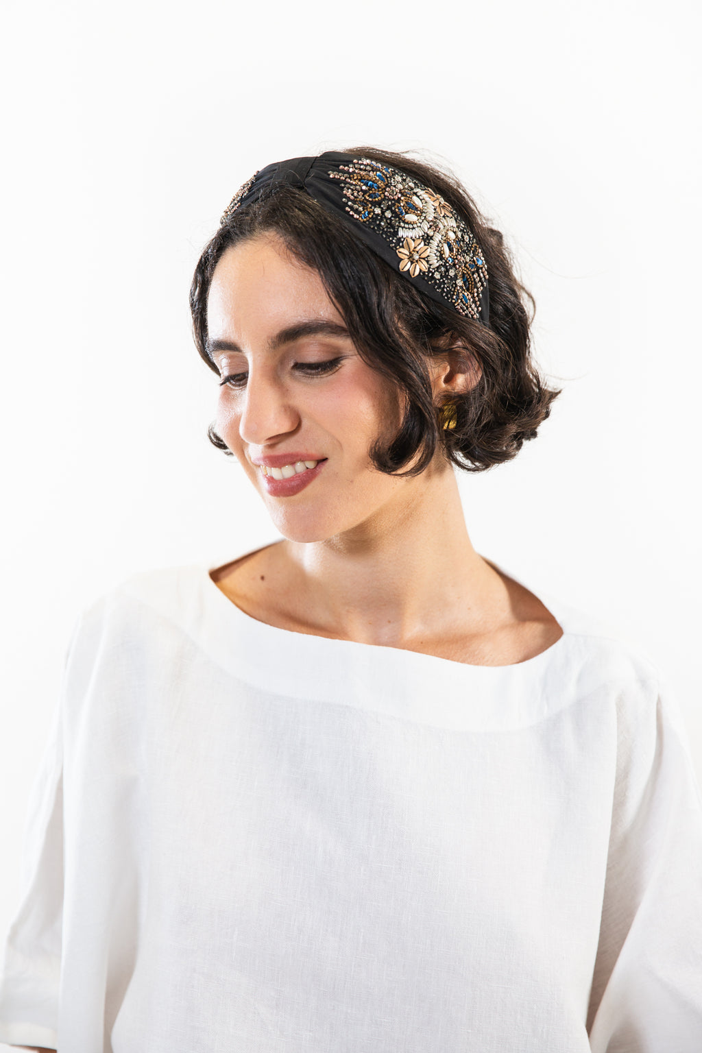 Hard Embroidered Headband | Nola