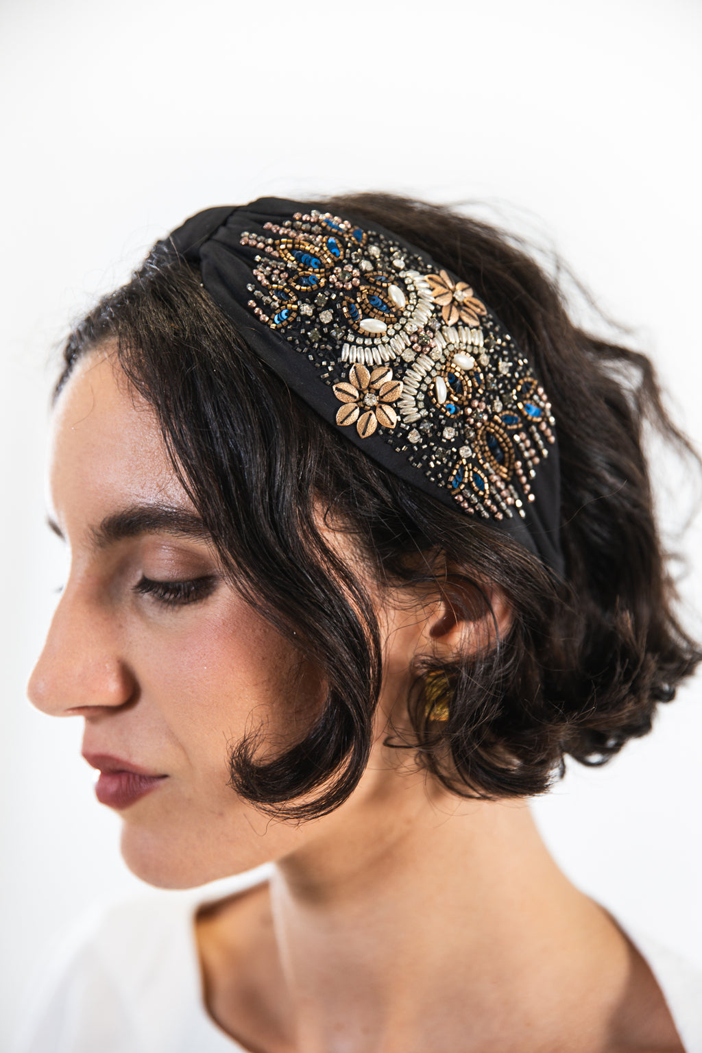 Hard Embroidered Headband | Nola