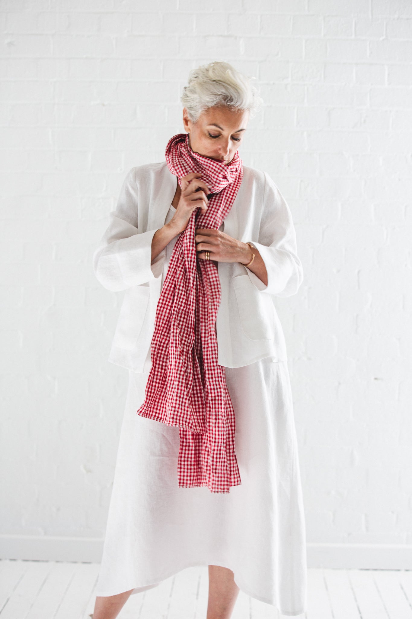 Obi Scarf | Red Gingham