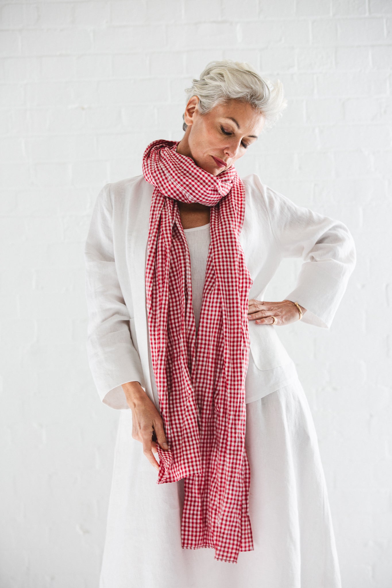 Obi Scarf | Red Gingham