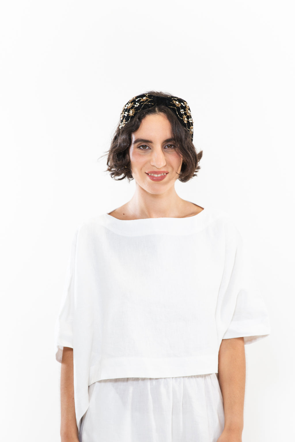 Hard Embroidered Headband | Odette