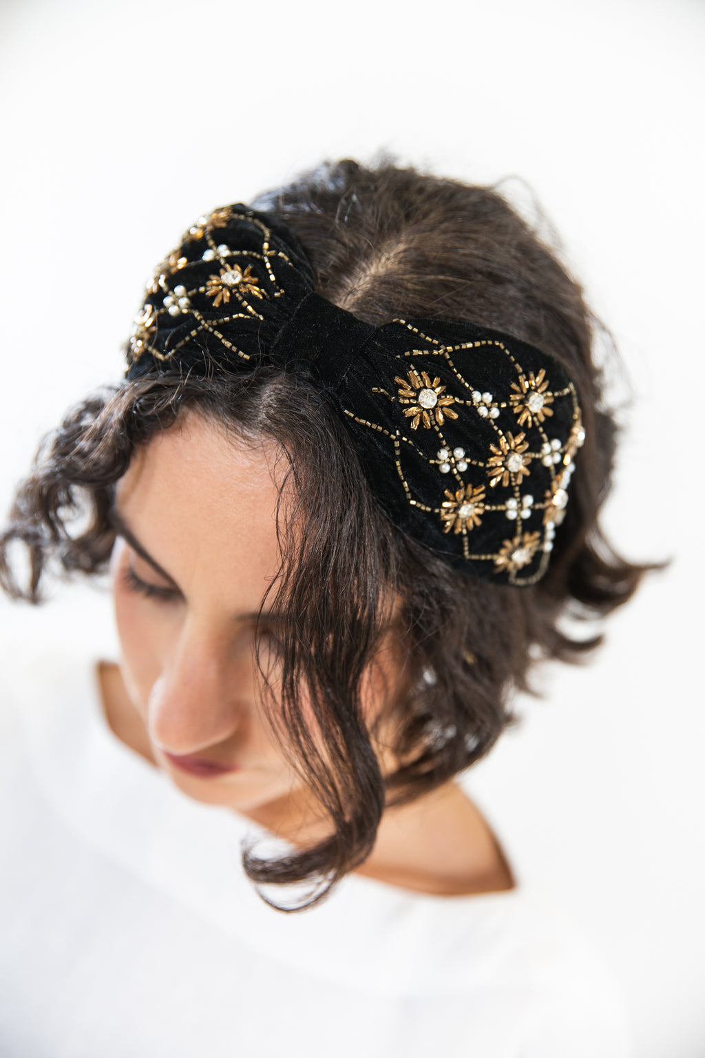 Hard Embroidered Headband | Odette