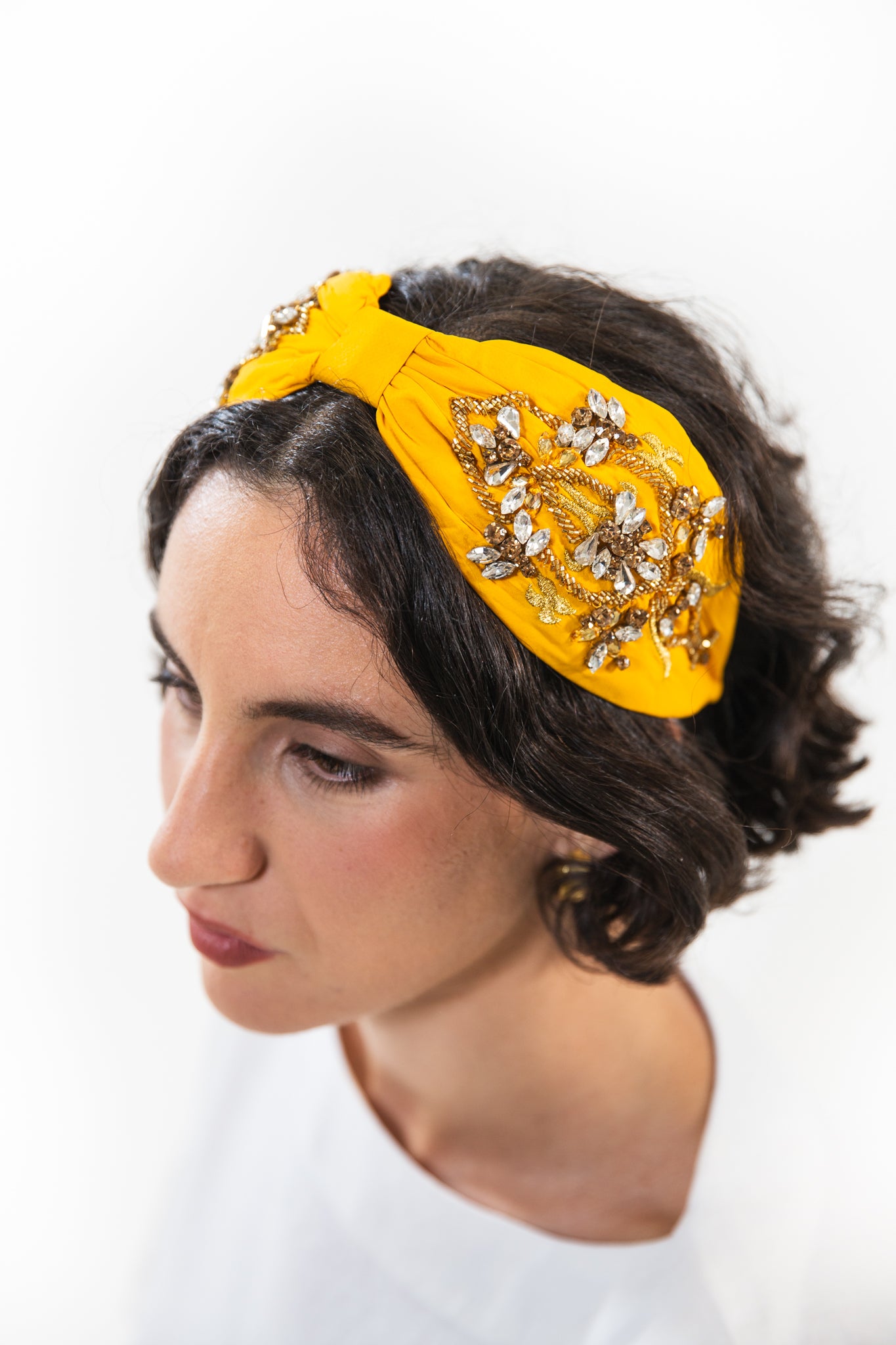 Hard Embroidered Headband | Poppy