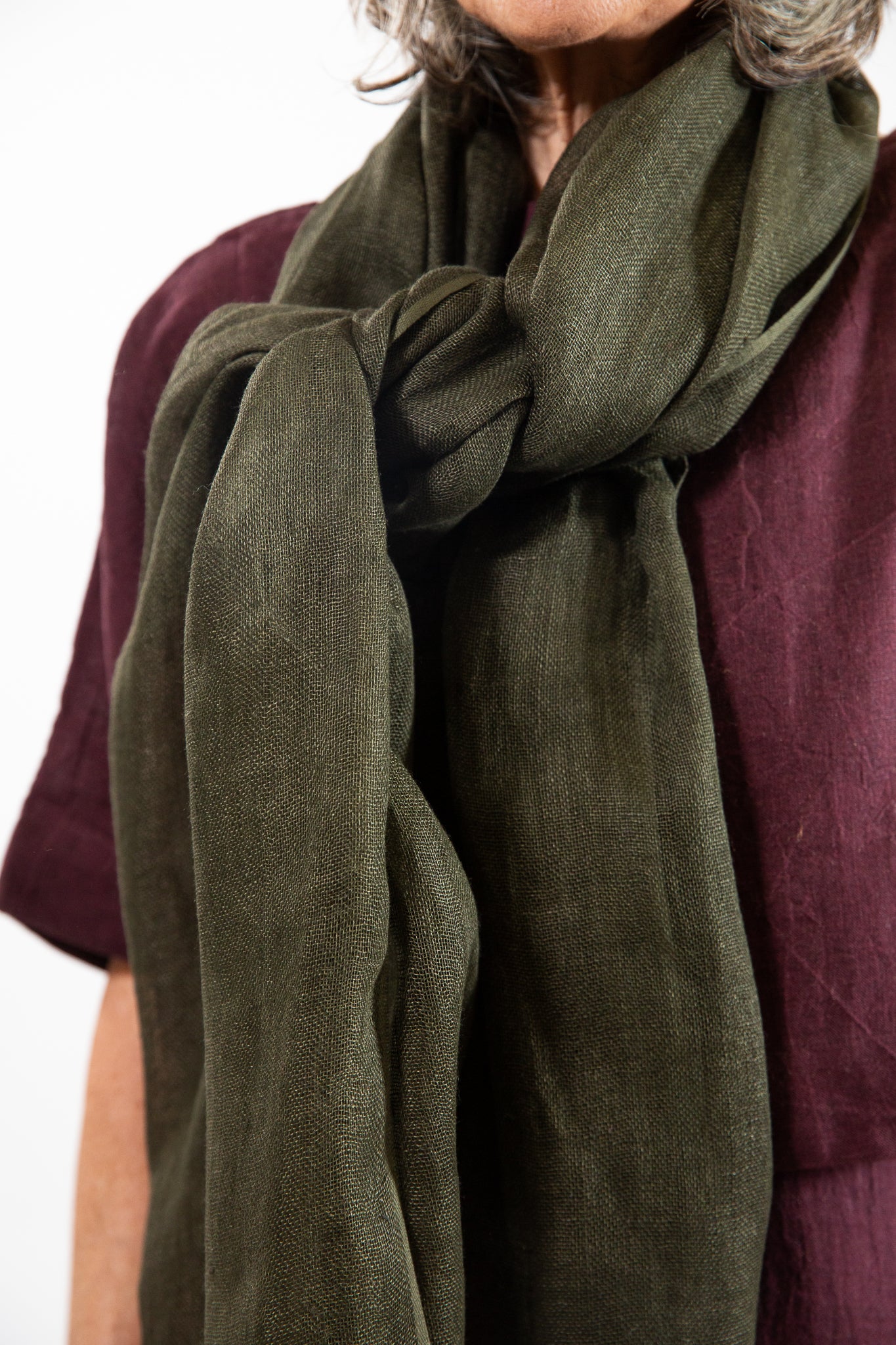 Linen Gauze Scarf | Forest