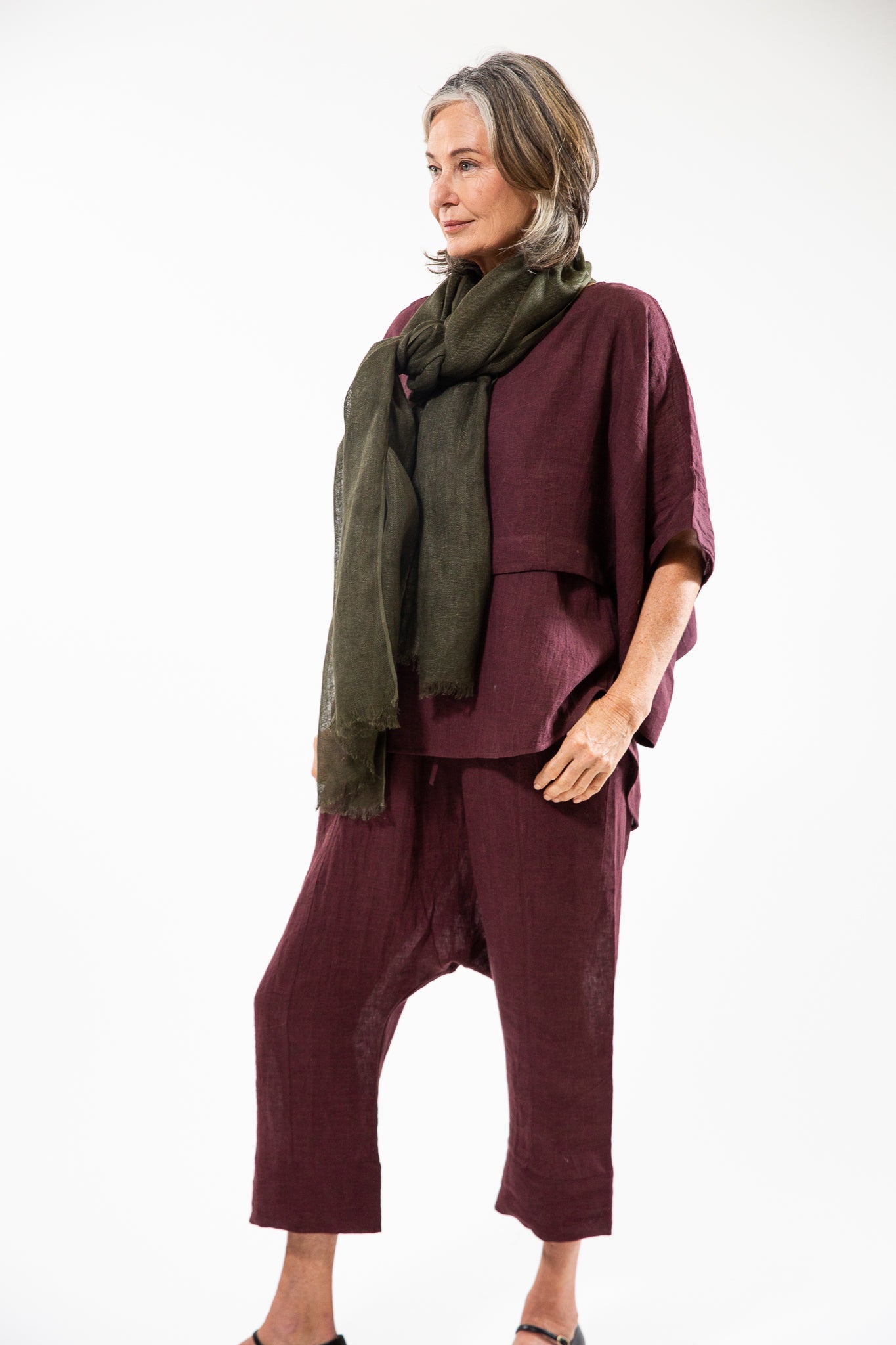 Linen Gauze Scarf | Forest