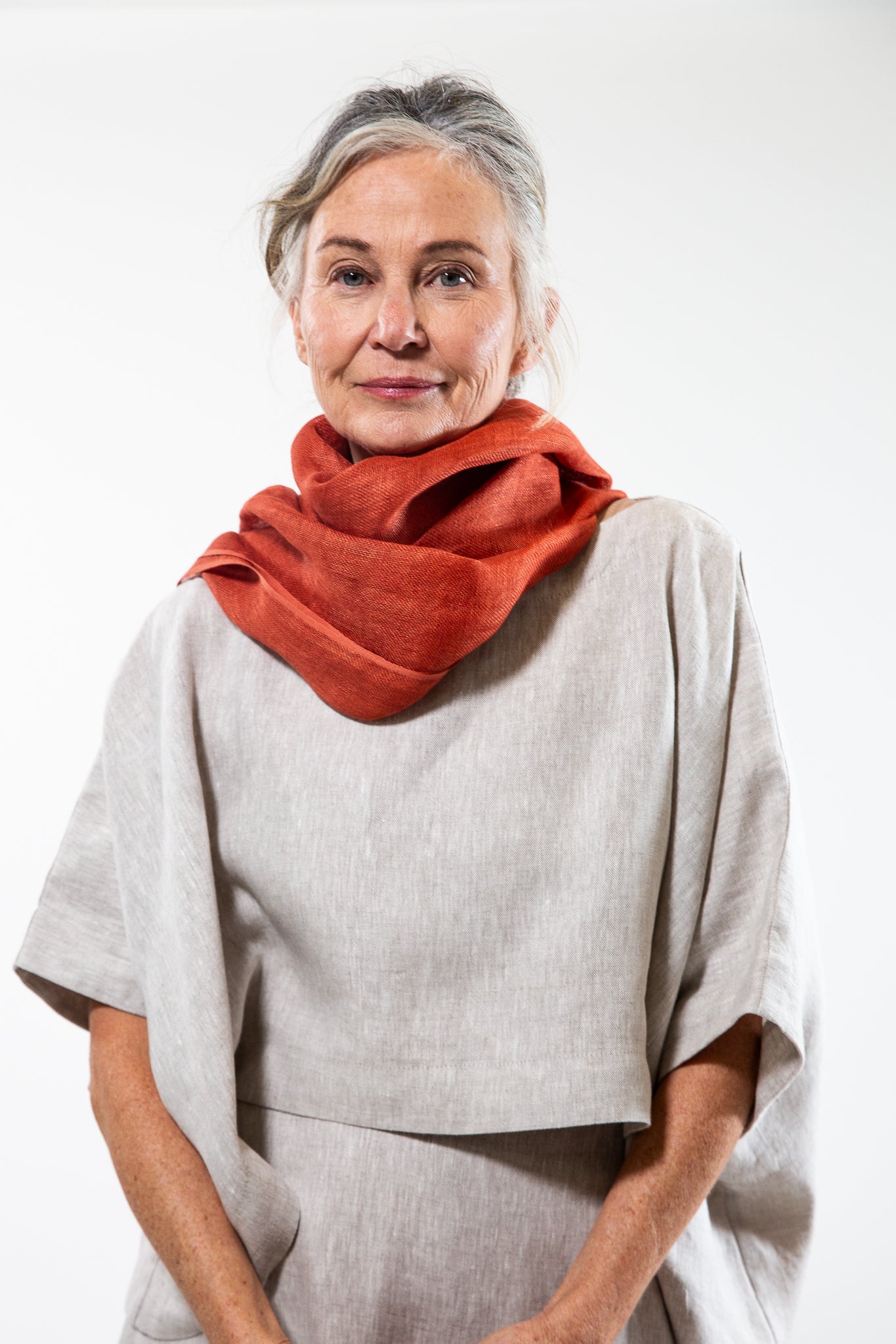 Linen Gauze Scarf | Rust