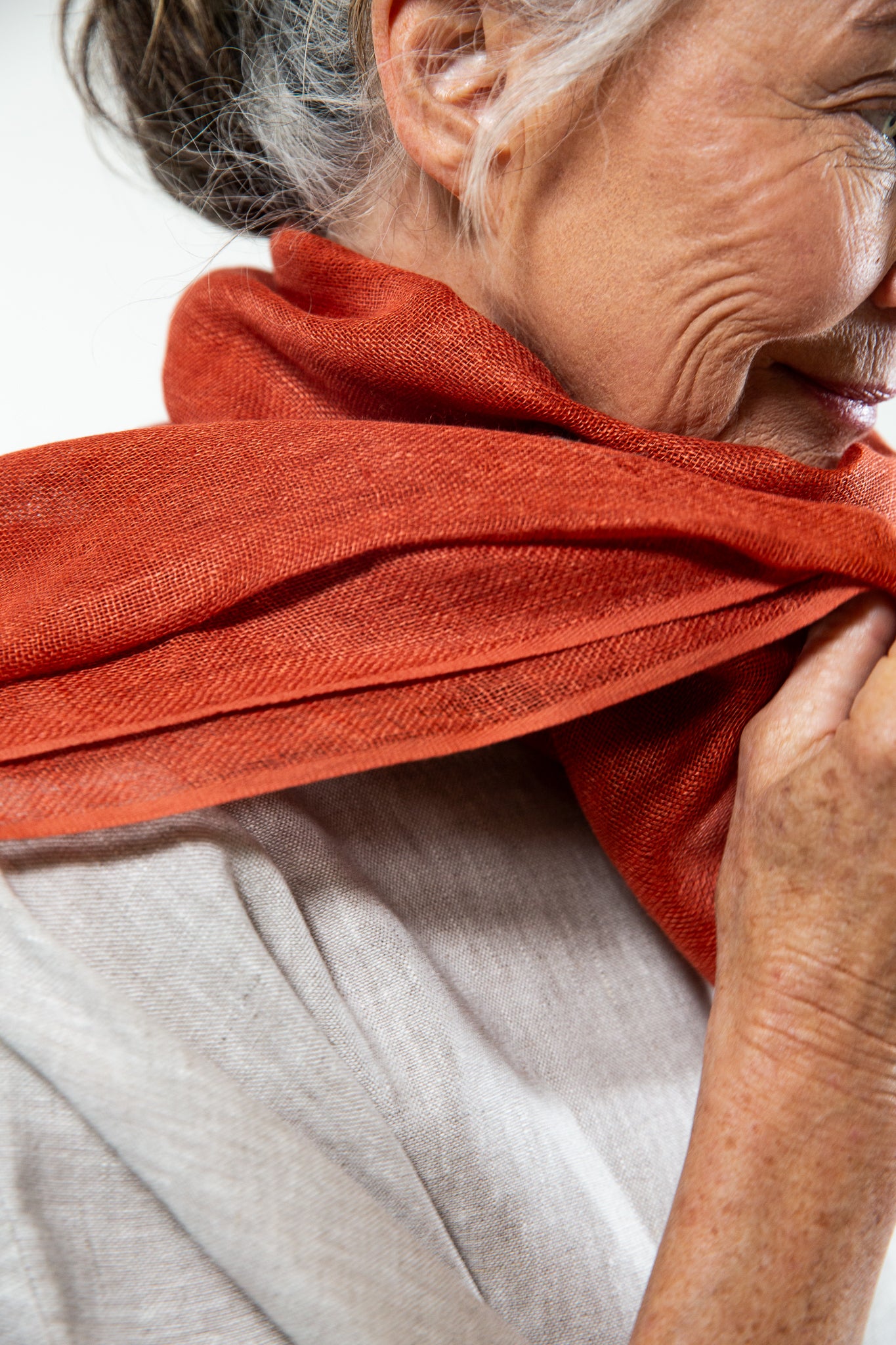 Linen Gauze Scarf | Rust