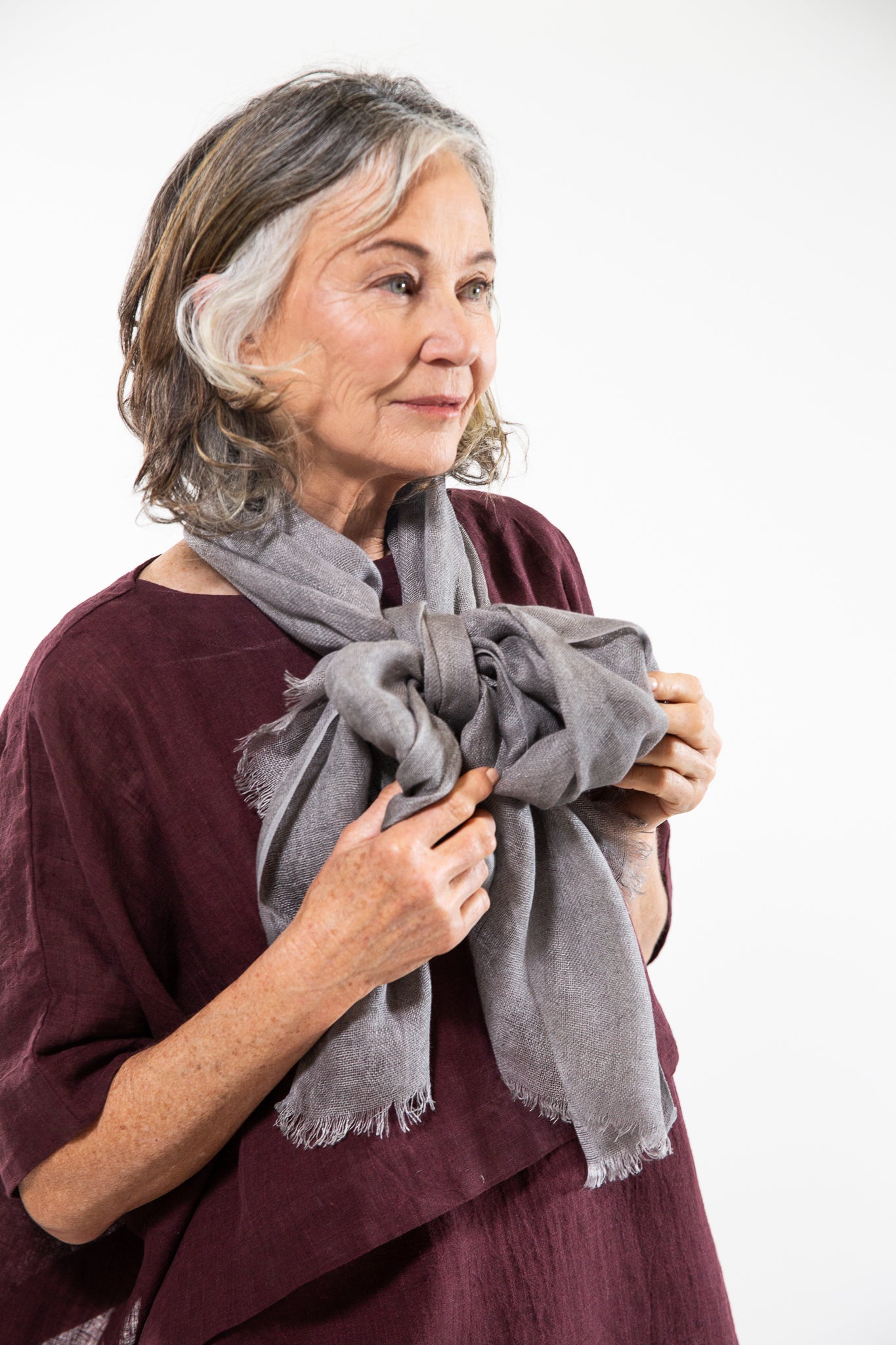 Linen Gauze Scarf | Slate