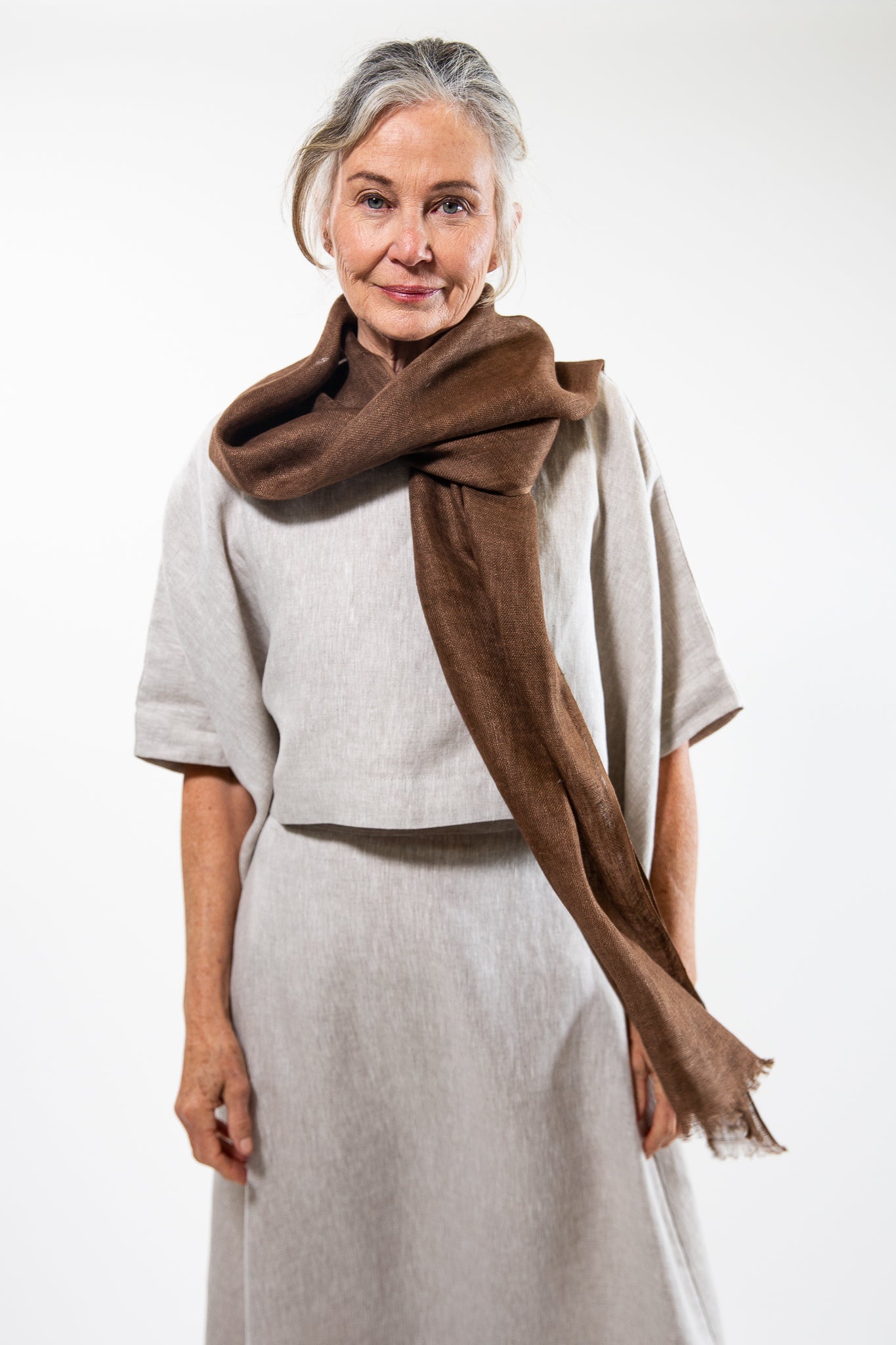 Linen Gauze Scarf | Toasted Coconut