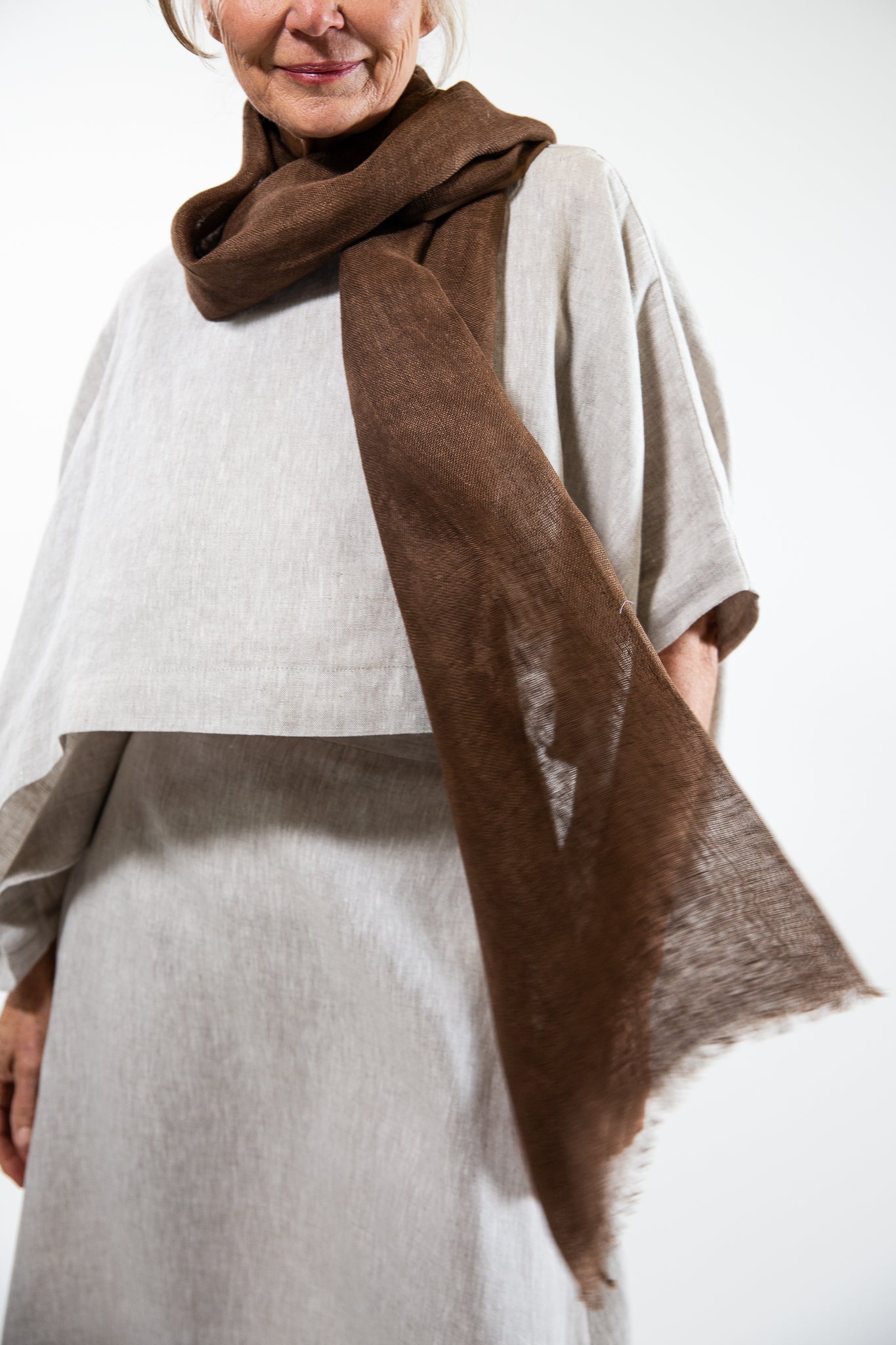 Linen Gauze Scarf | Toasted Coconut