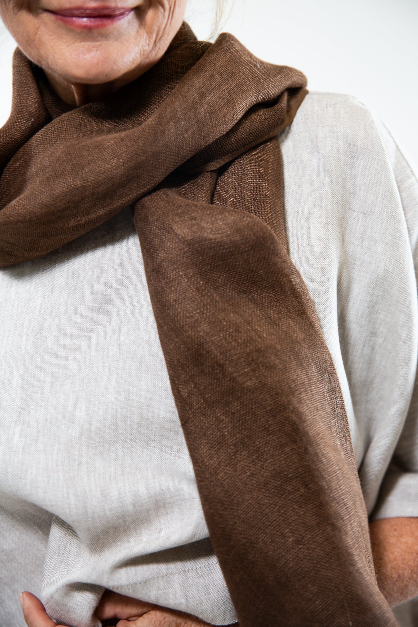 Linen Gauze Scarf | Toasted Coconut