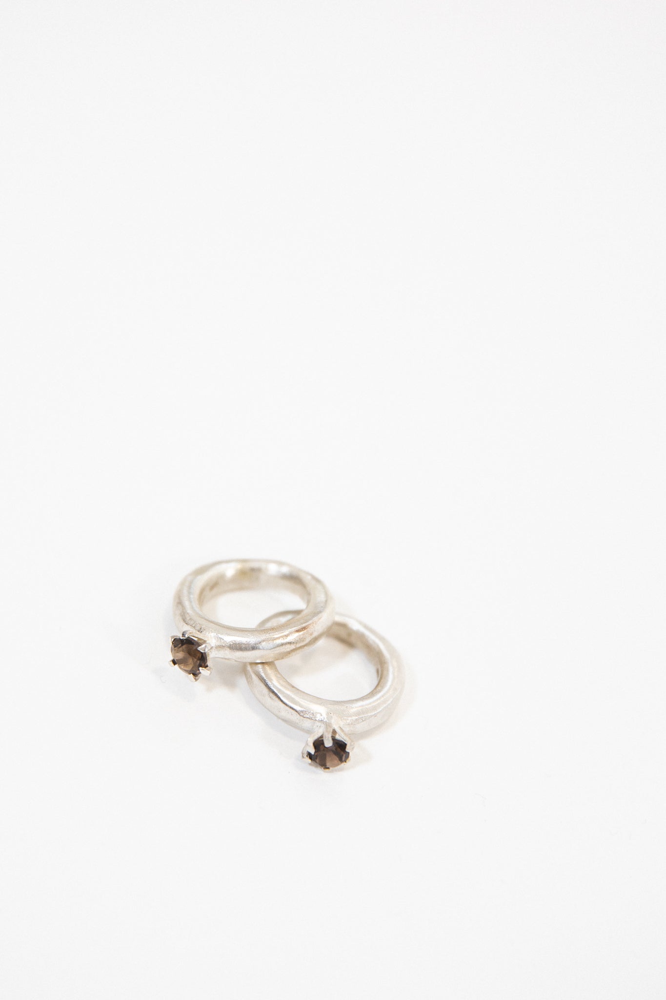 Ewa Jewelry | Silver Signet Ring | Smokey Quartz Stone