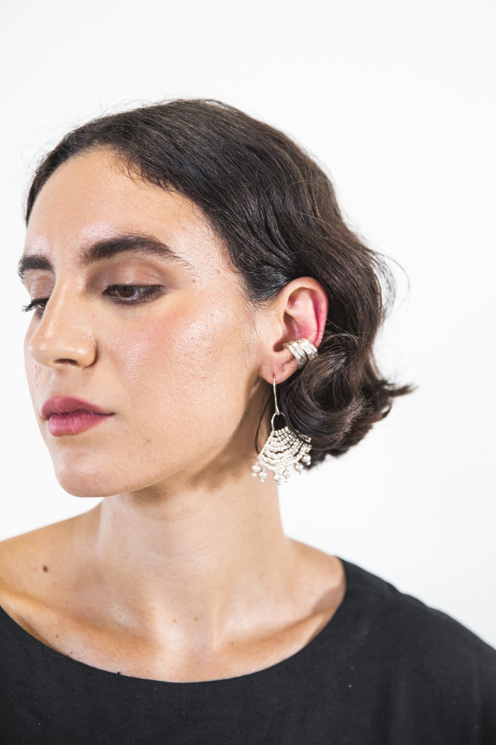 EWA Tribal | Chunky Ear Cuffs | Silver