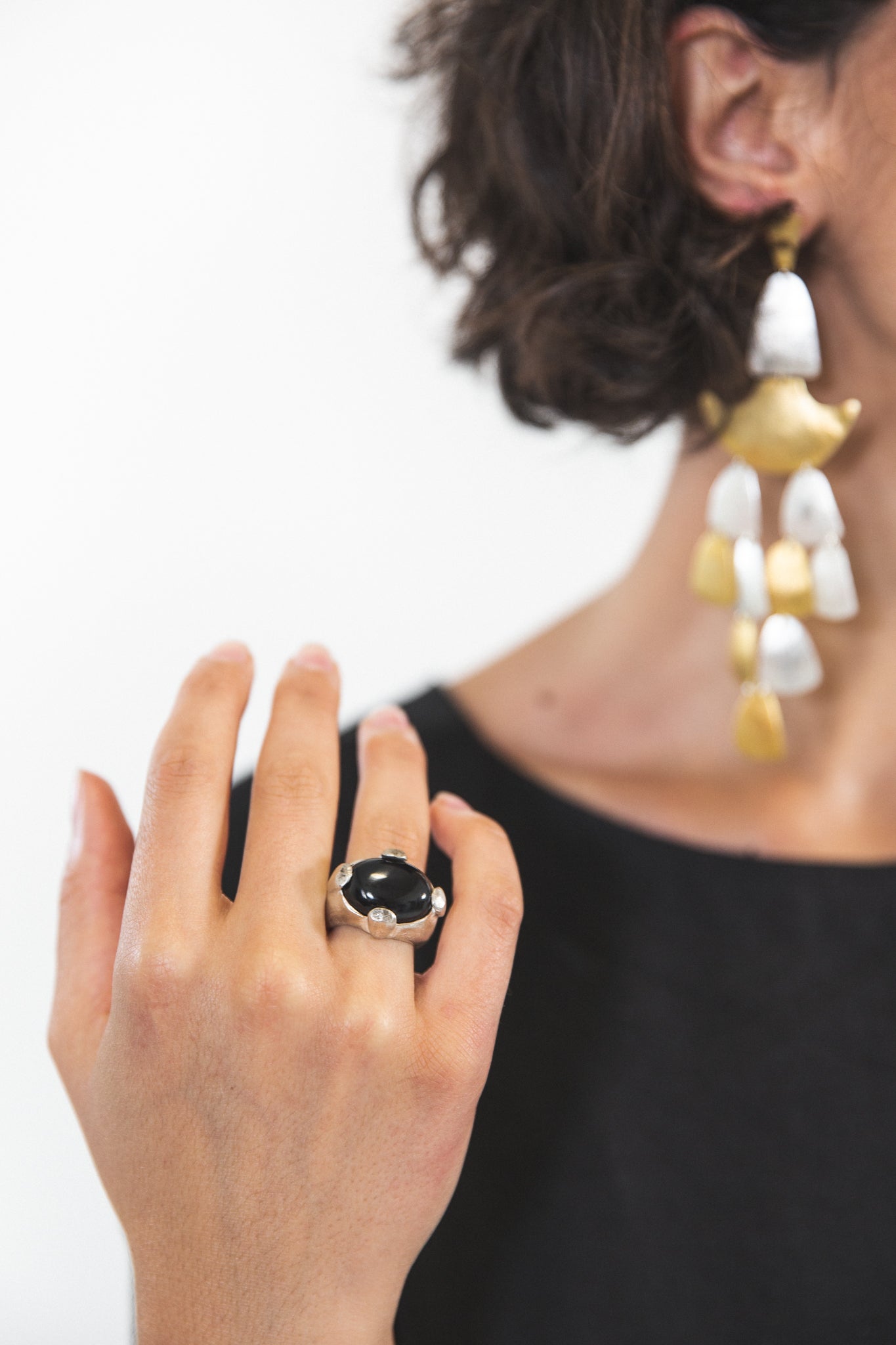 EWA Tribal | Onyx Ring | Silver