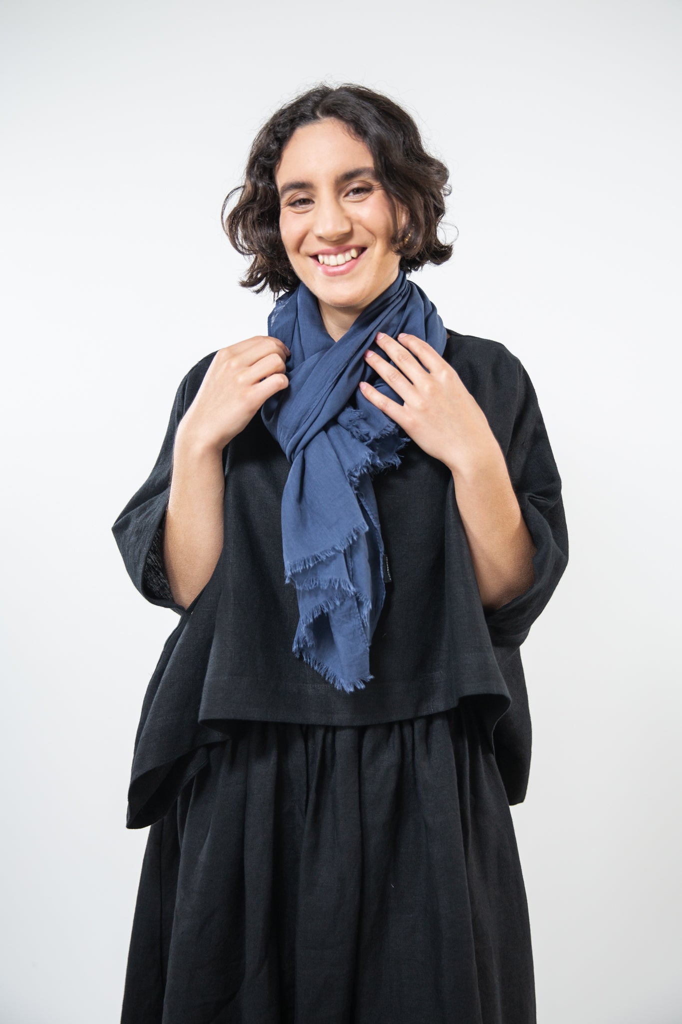 Cotton Scarf | Soft Cobalt