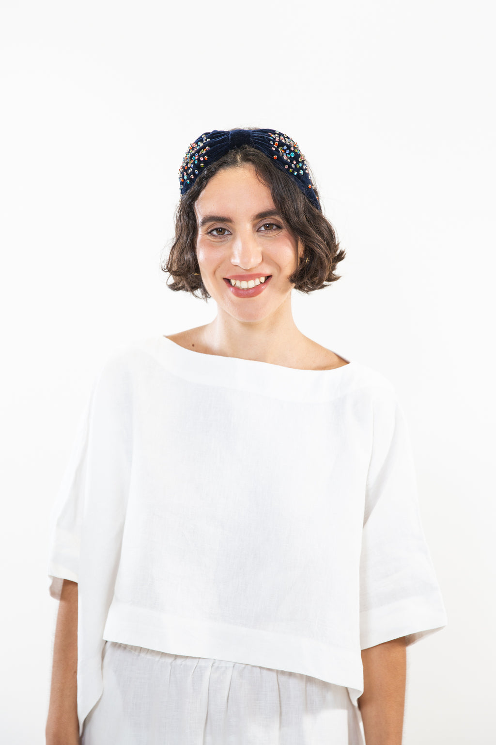 Hard Embroidered Headband | Wren