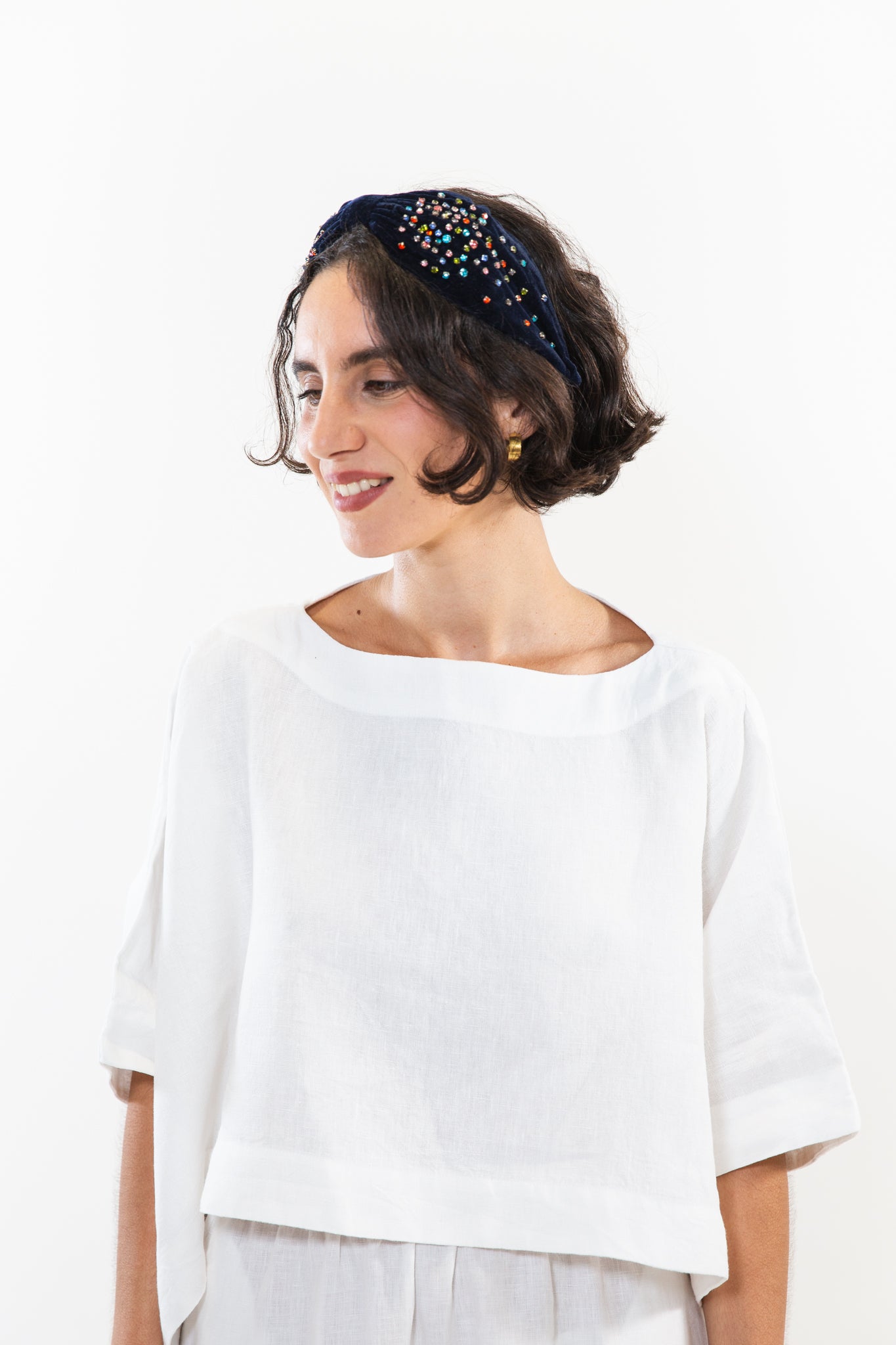 Hard Embroidered Headband | Wren