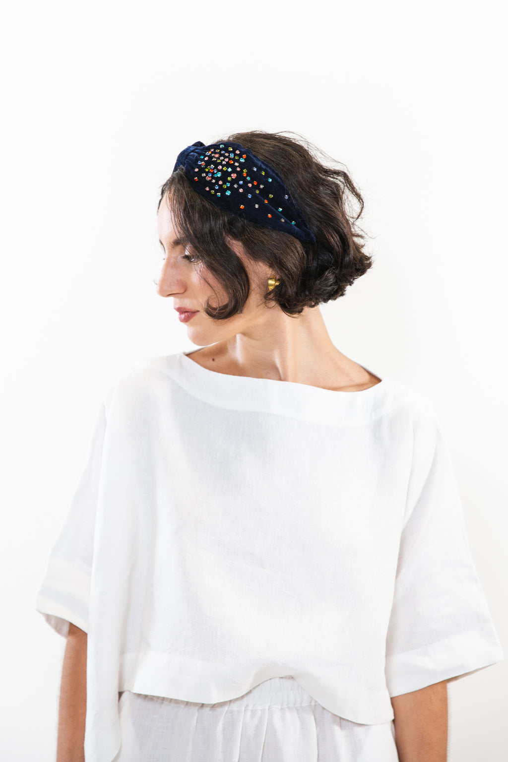 Hard Embroidered Headband | Wren