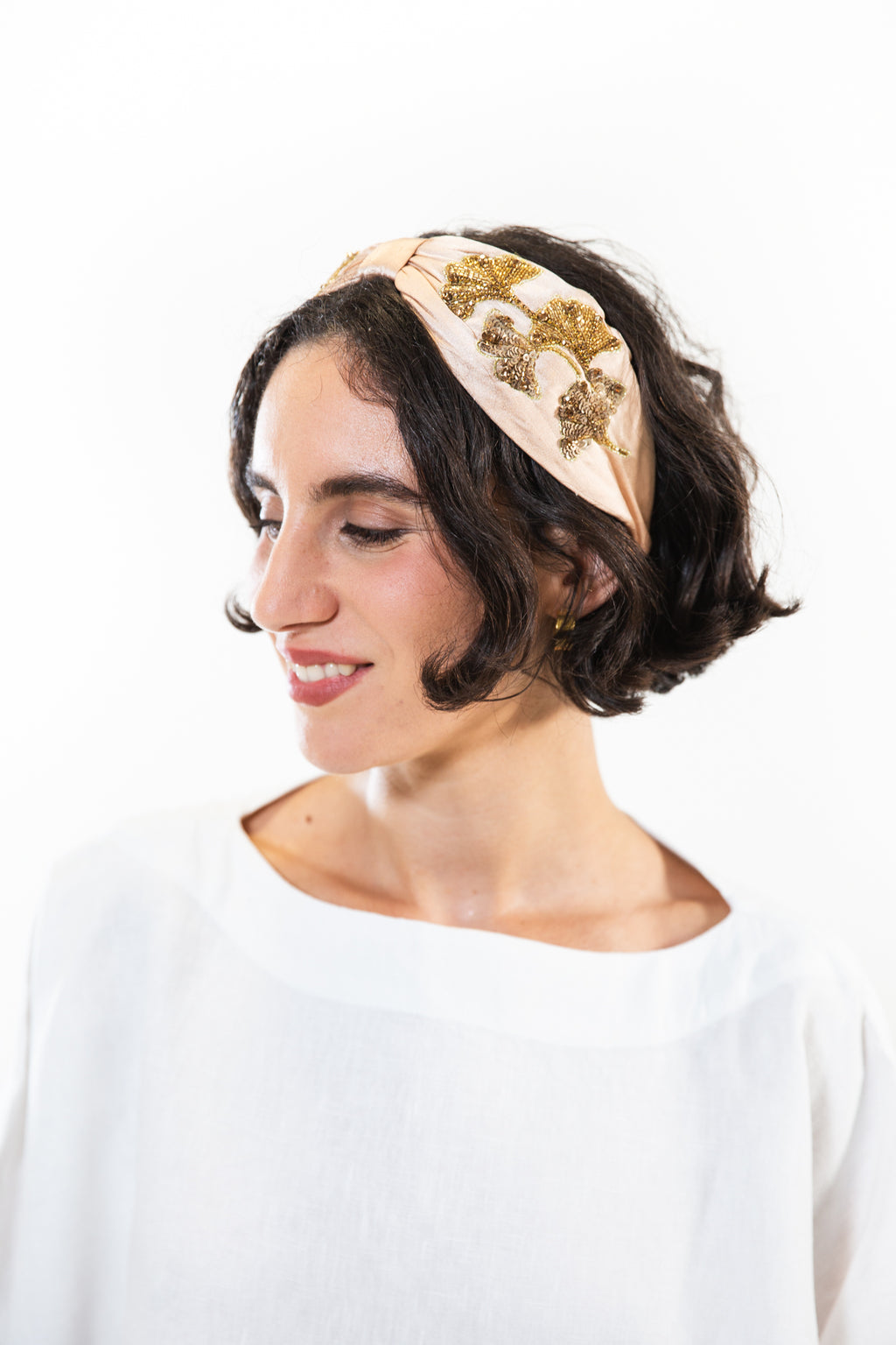 Hard Embroidered Headband | Audrey