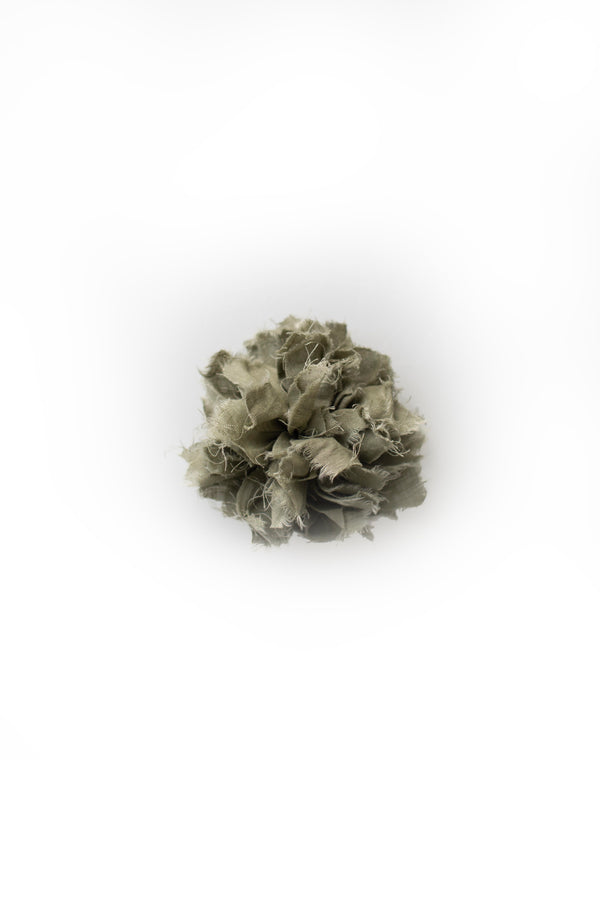 Fabric Flower Brooch | Silver Sage