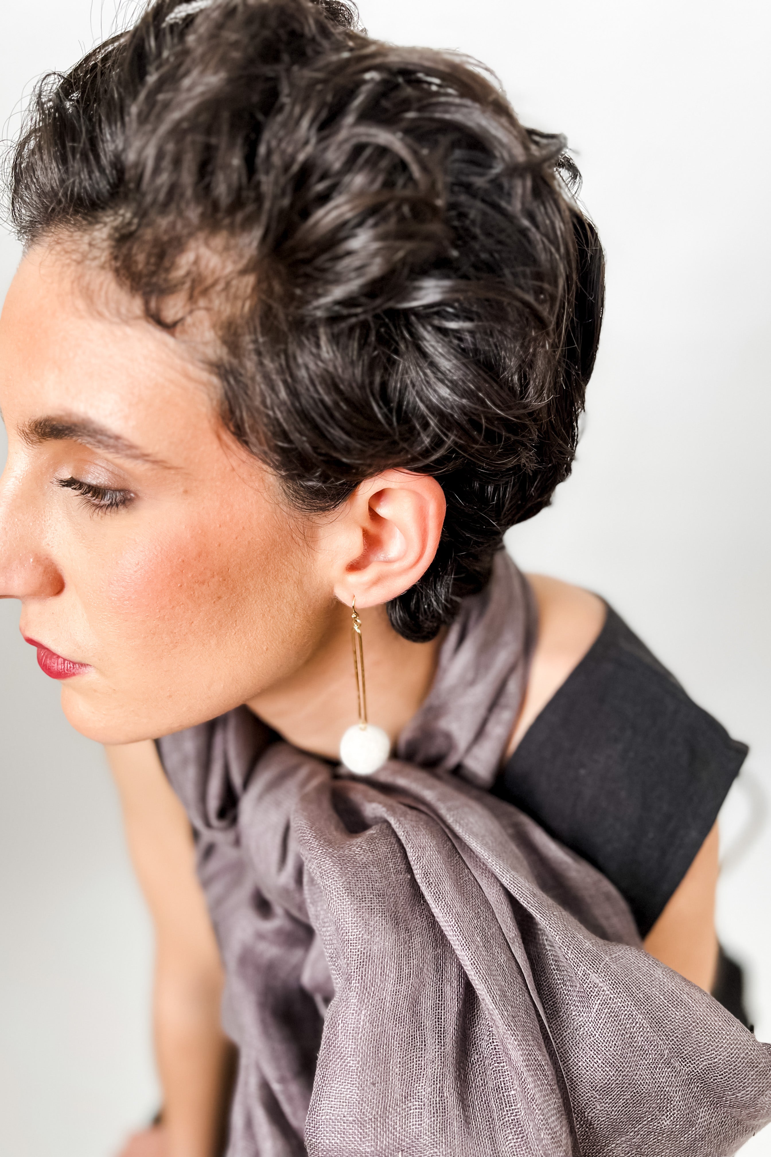 Linen Gauze Scarf | Shadow