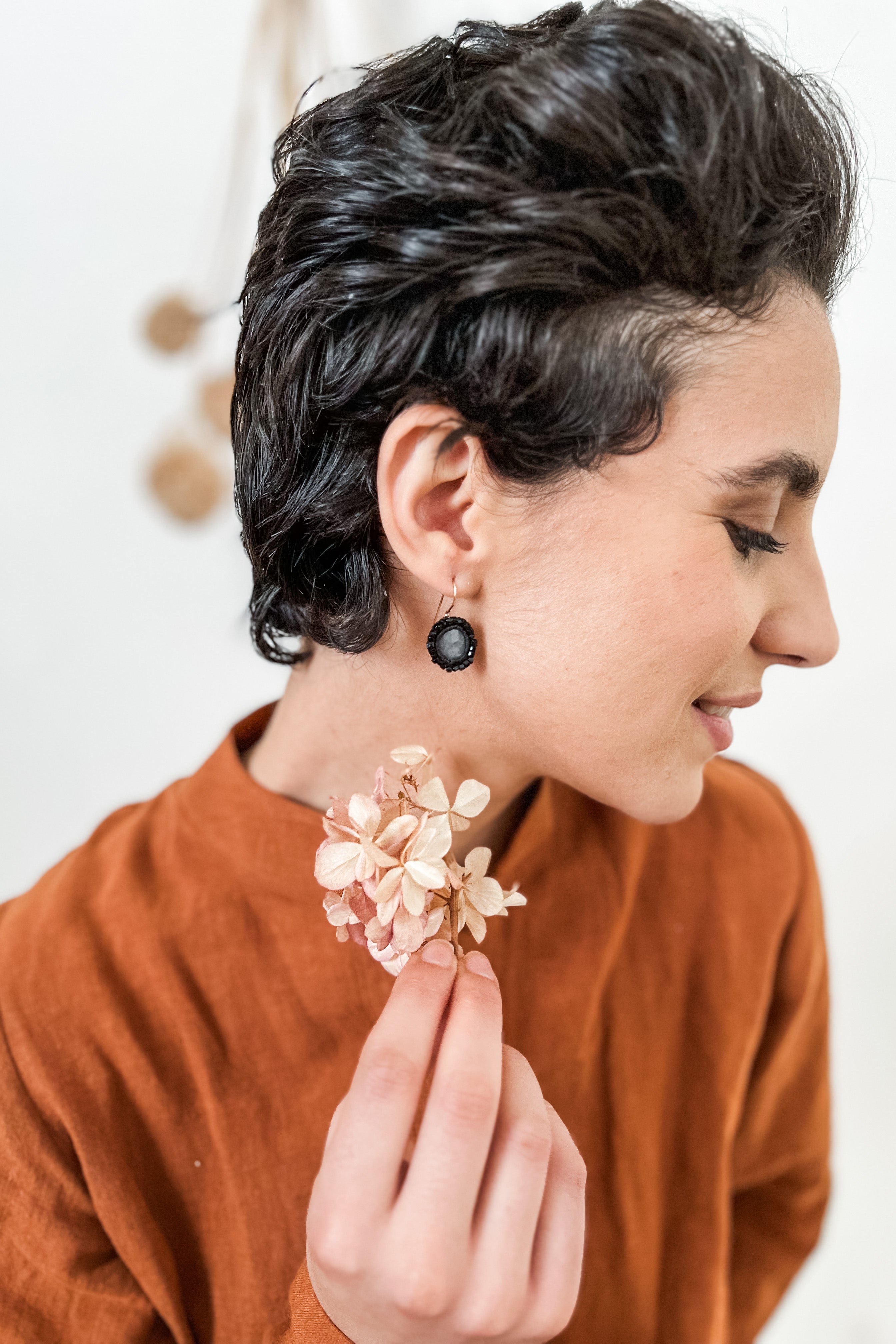 Beaded Gem Earrings | Sophie