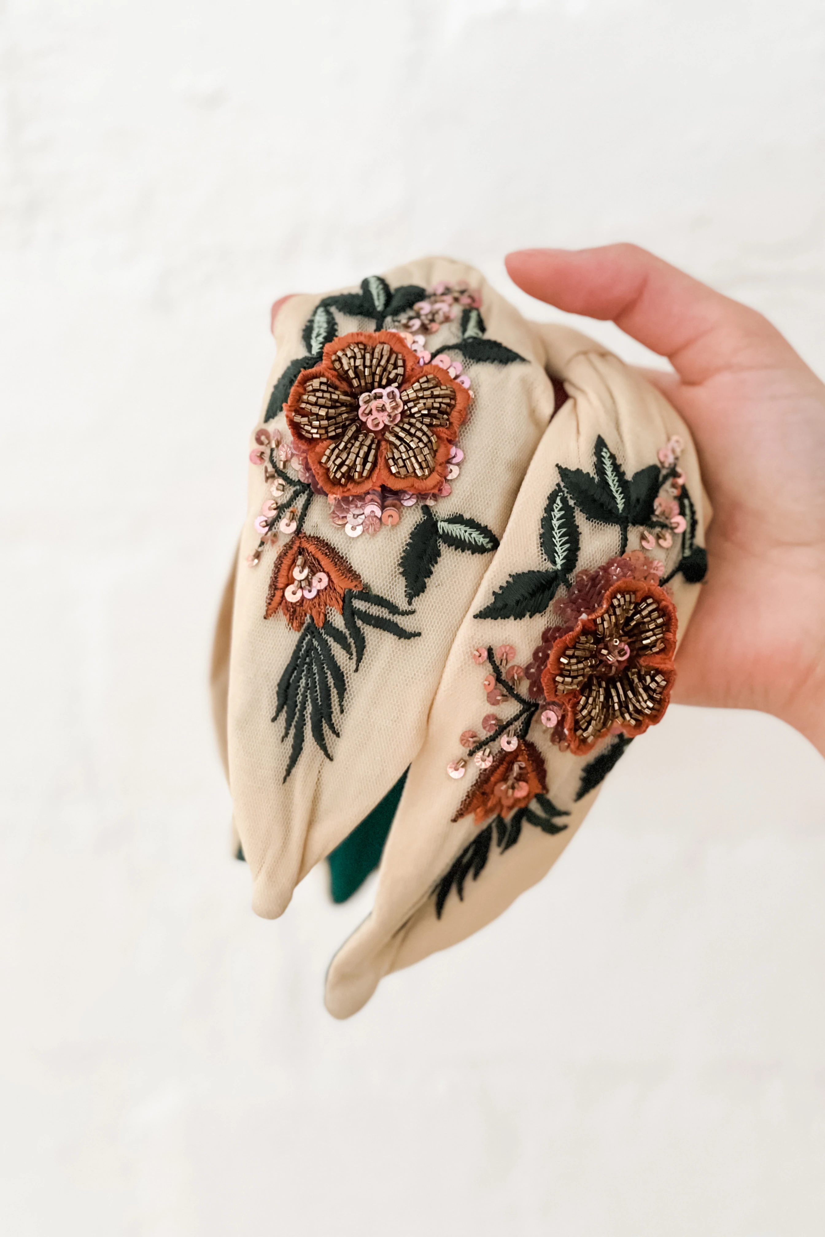 Hard Embroidered Headband | Sally