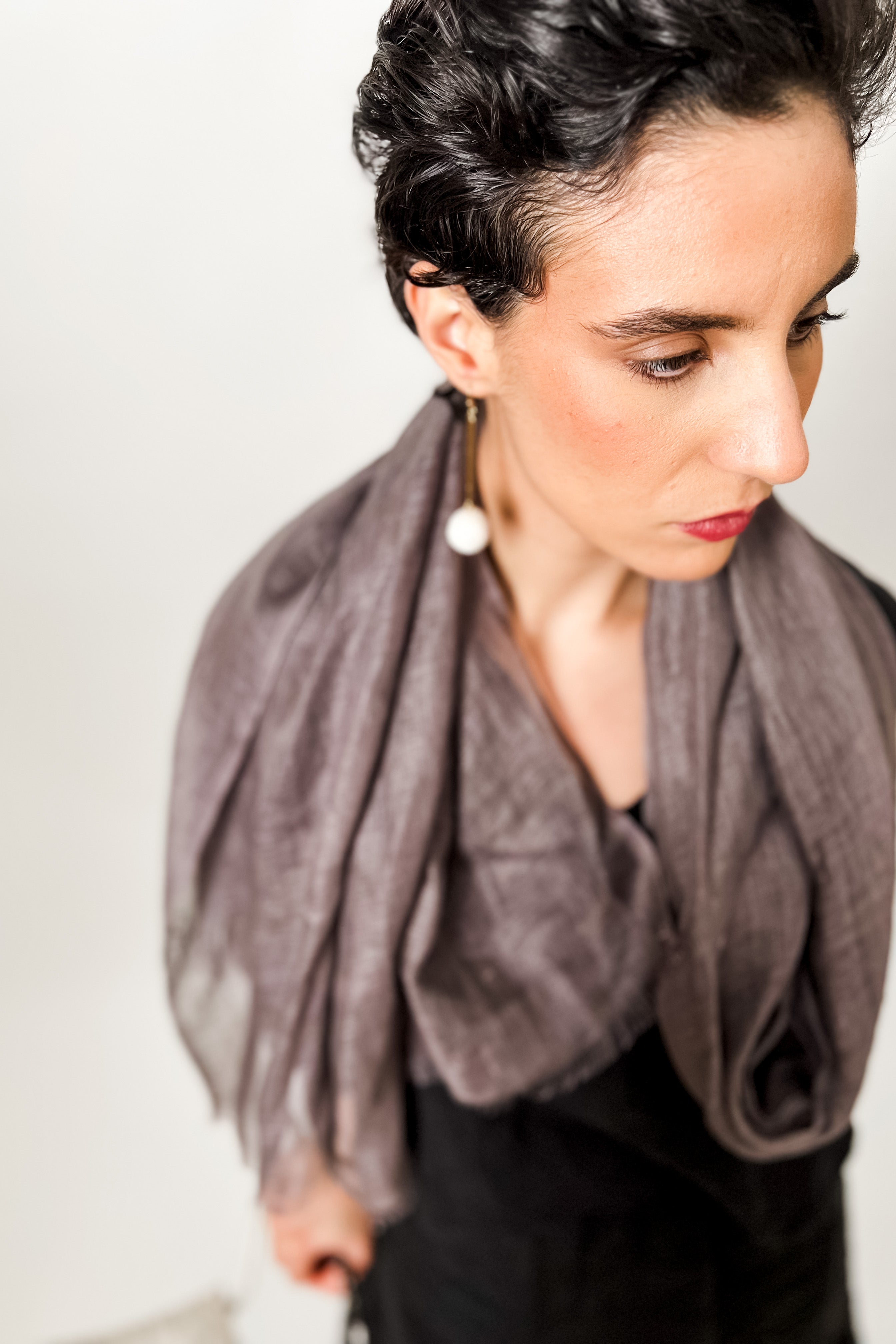 Linen Gauze Scarf | Shadow