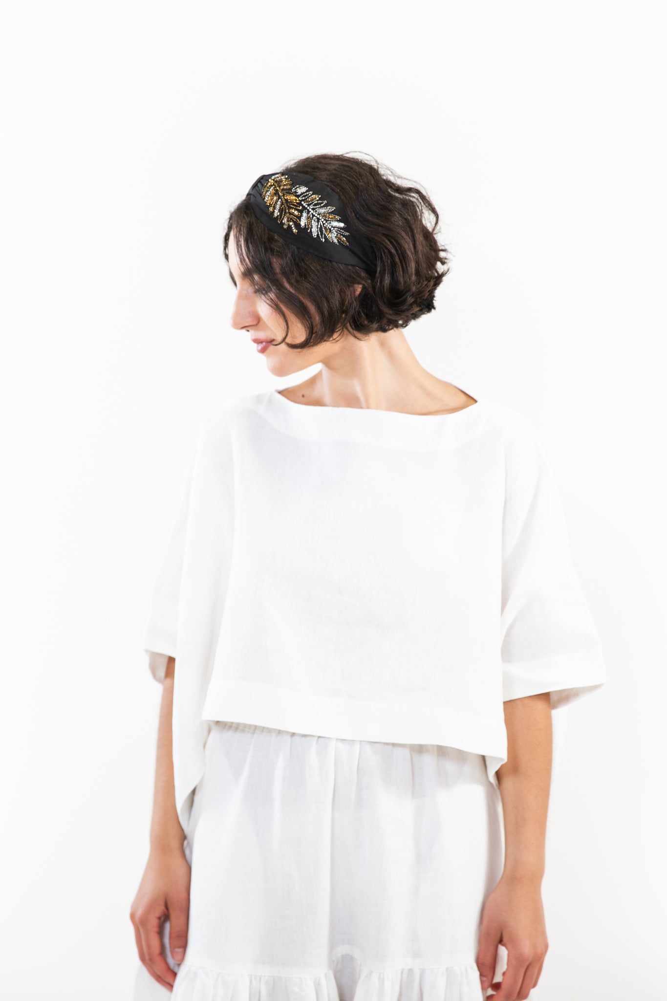 Hard Embroidered Headband | Isla