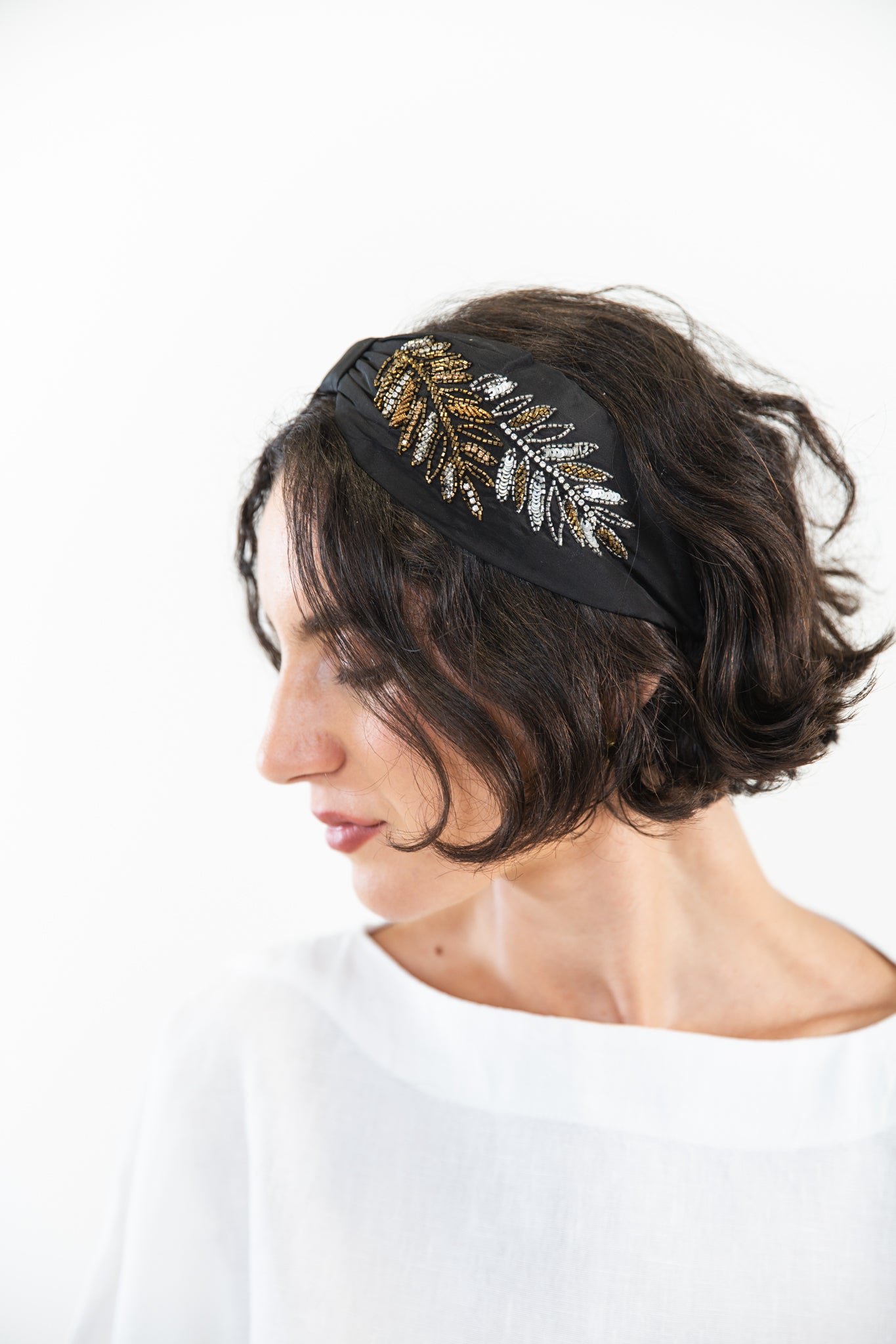 Hard Embroidered Headband | Isla