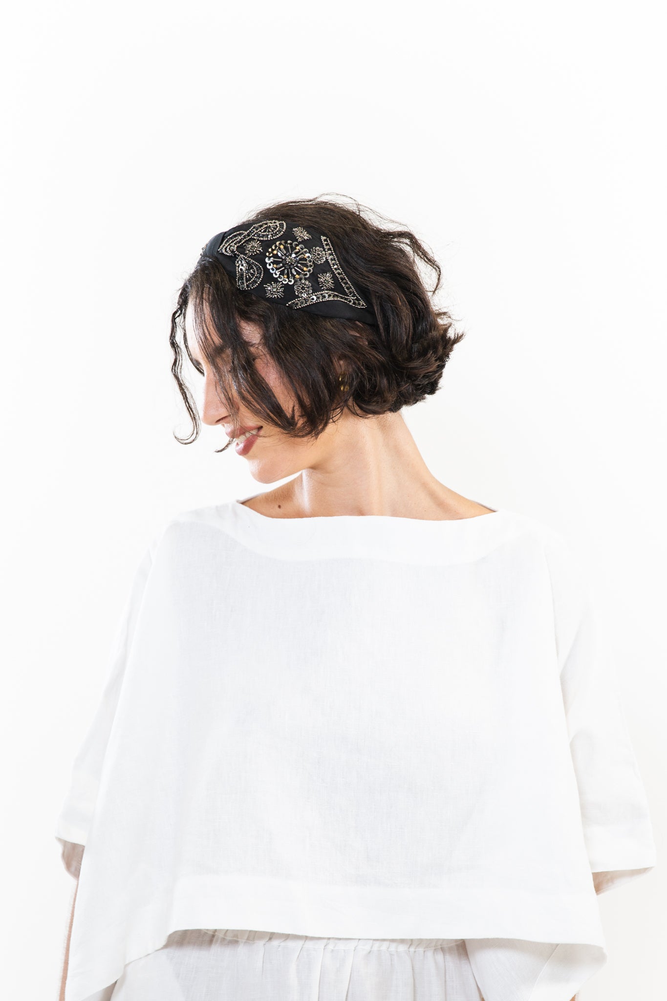 Hard Embroidered Headband | Jamie