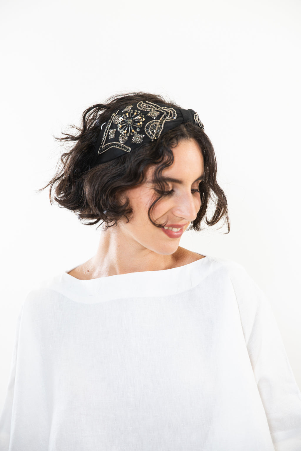 Hard Embroidered Headband | Jamie