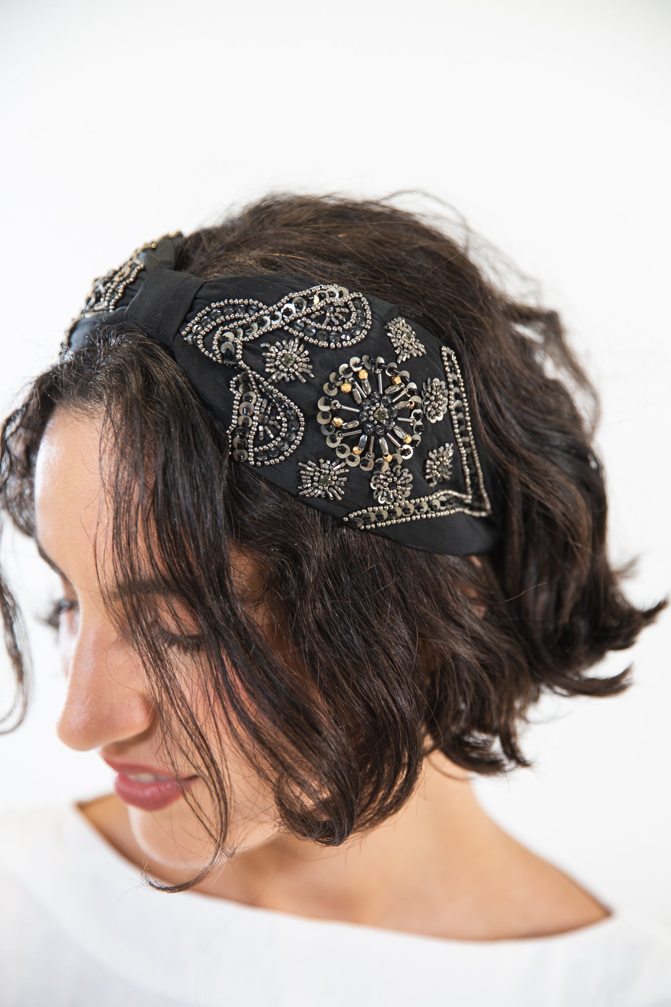 Hard Embroidered Headband | Jamie