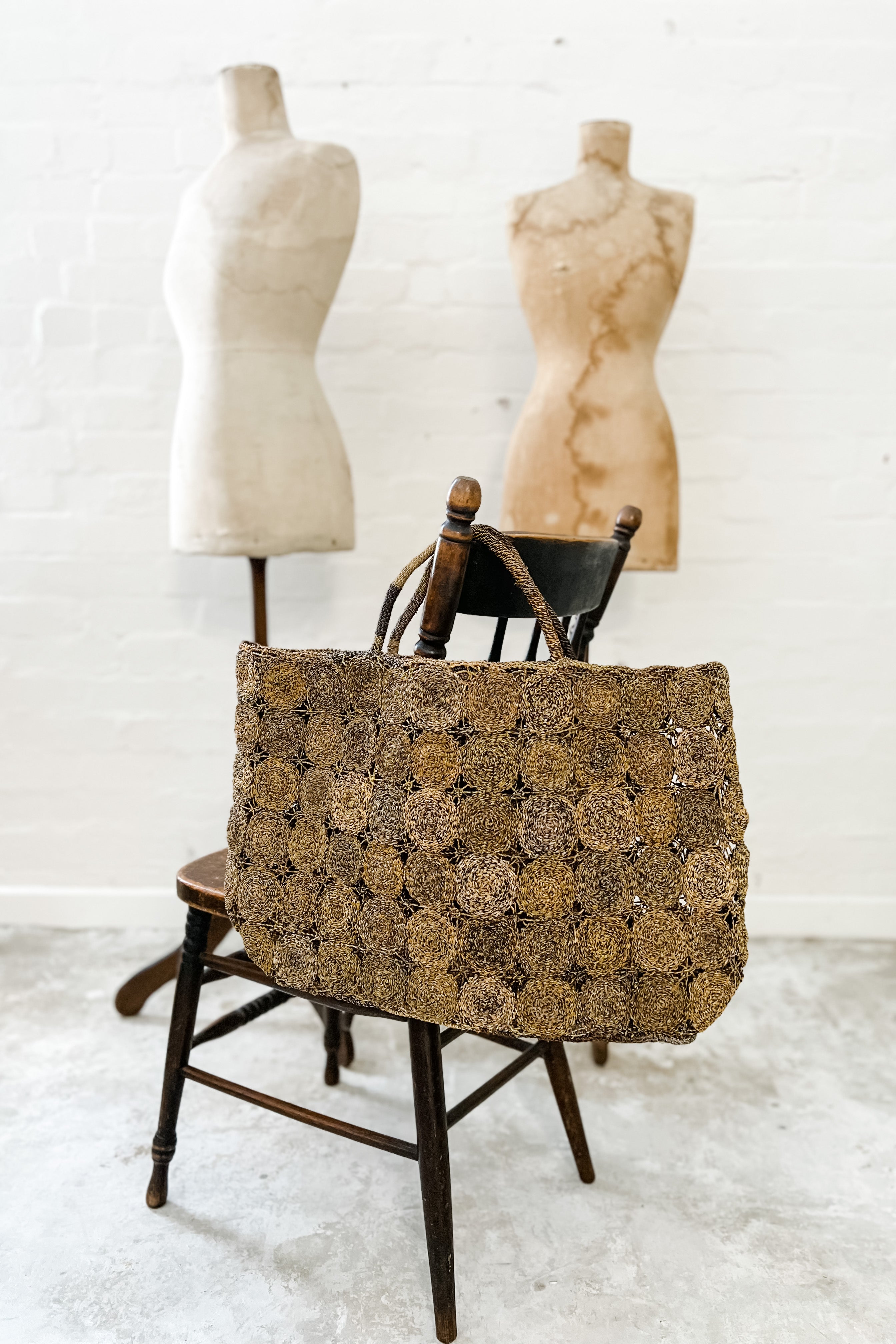 Sophie Digard | Macrame Raffia Bag | Fall Leaf